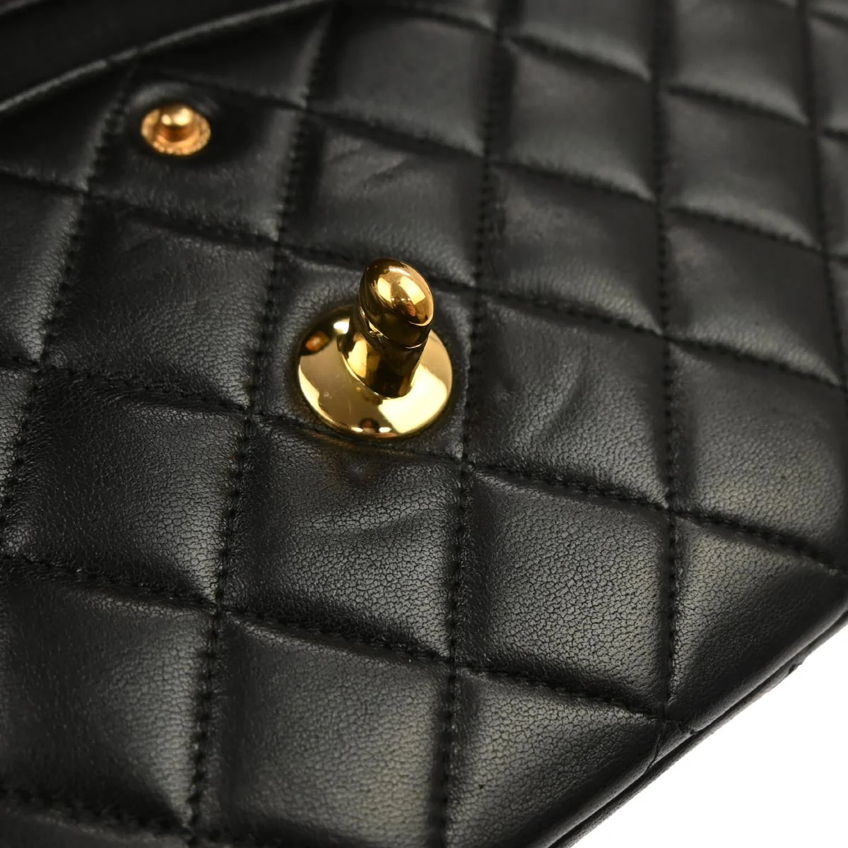 Chanel 1994-1996 Black Lambskin Paris Medium Double Flap Shoulder Bag - Image 7