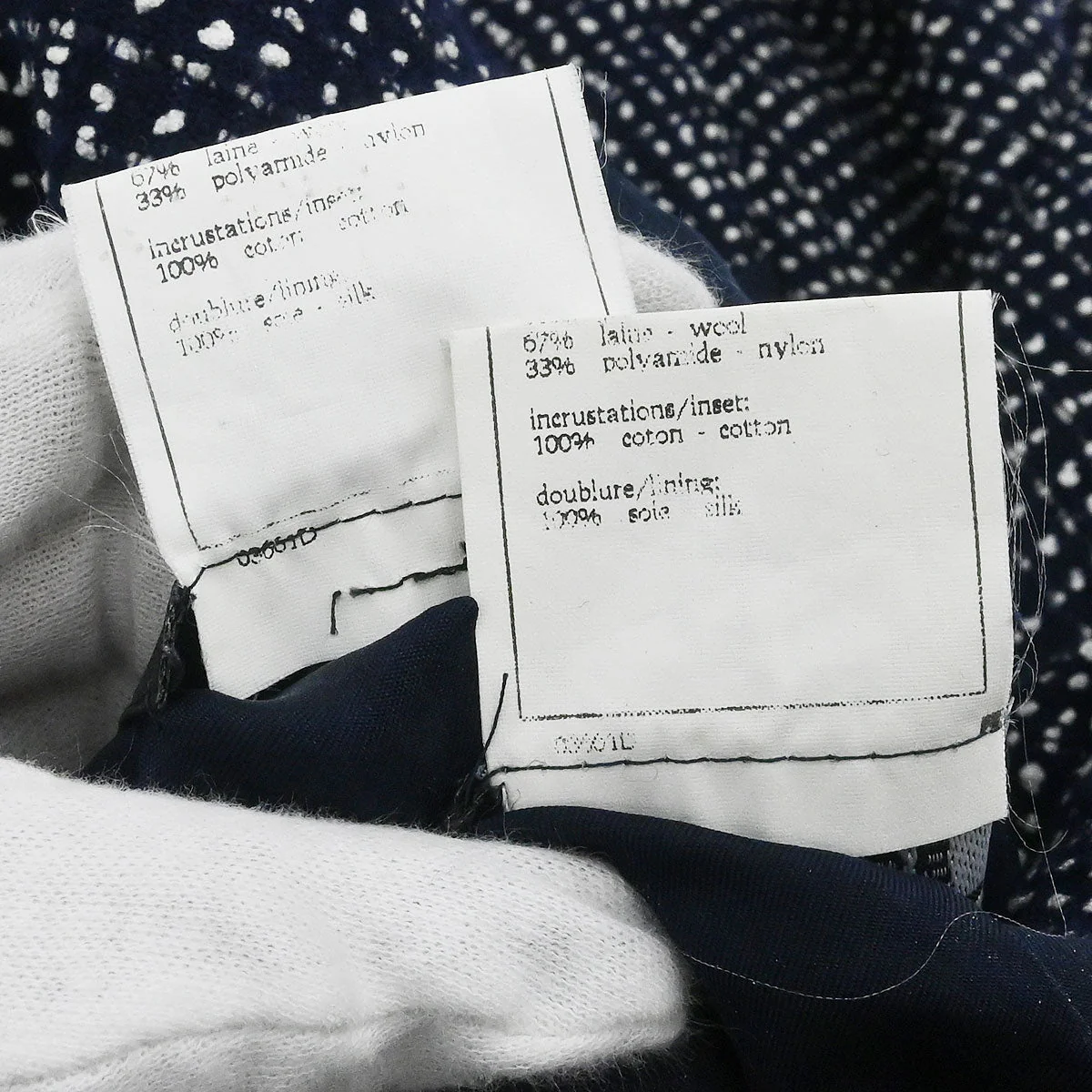 Chanel 1996 Setup Suit Jacket Skirt Tweed Navy  #38 - Image 11