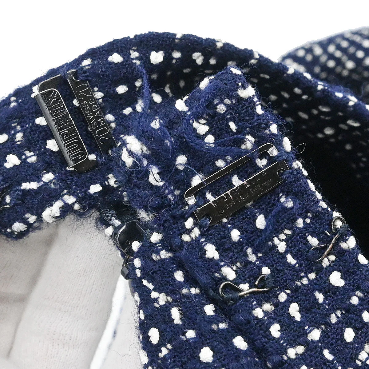 Chanel 1996 Setup Suit Jacket Skirt Tweed Navy  #38 - Image 8