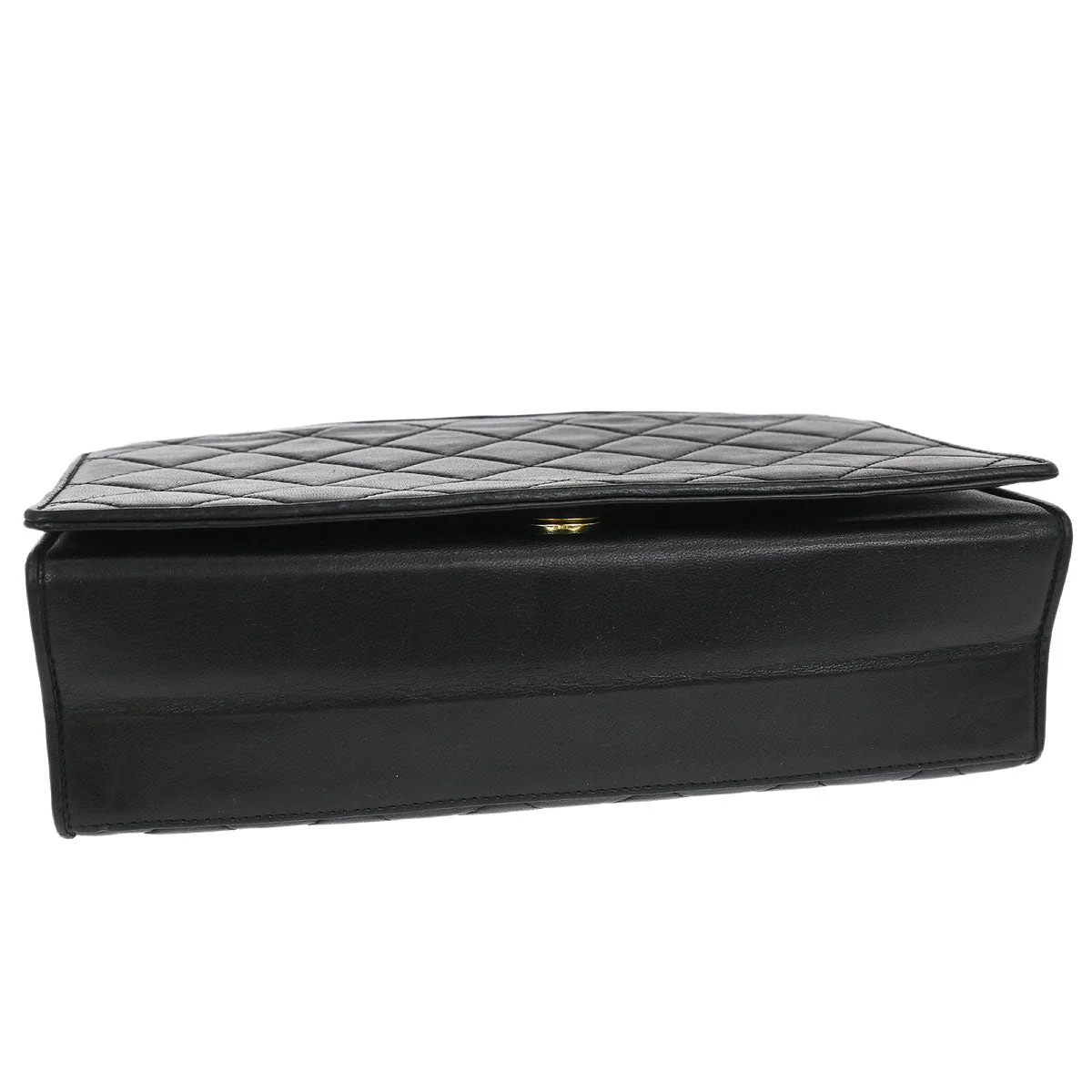 Chanel 1989-1991 Black Lambskin Full Flap Shoulder Bag - Image 3