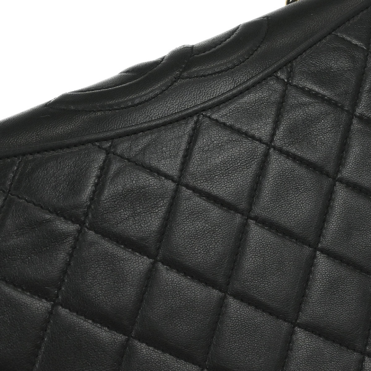 Chanel 1989-1991 Black Lambskin Full Flap Shoulder Bag - Image 4