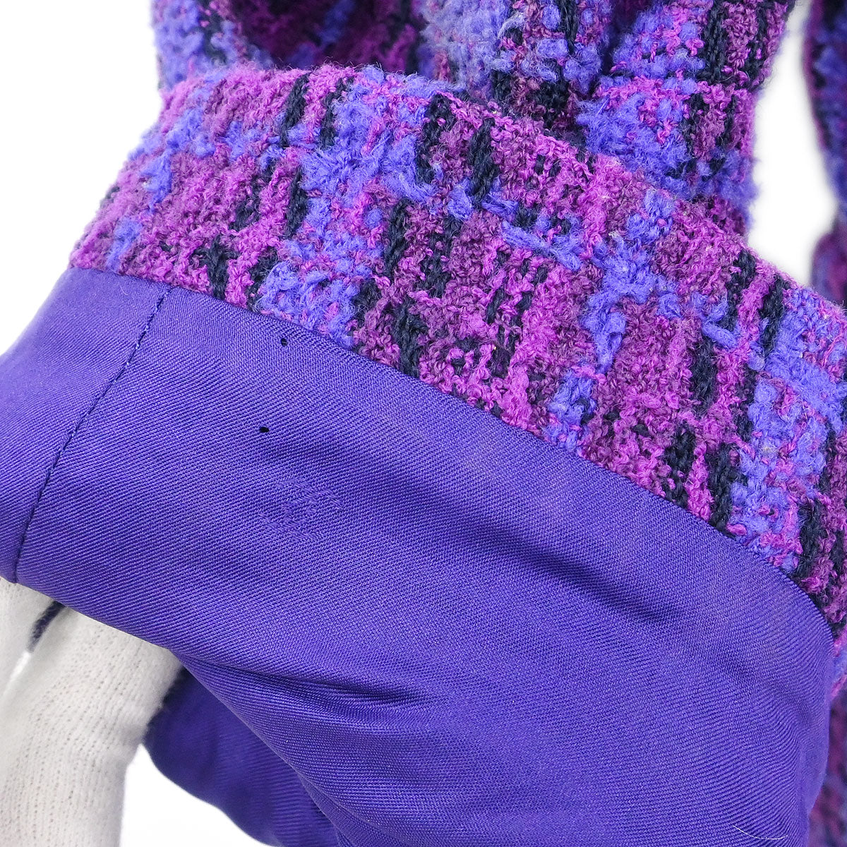 Chanel 1995 Single Breasted Jacket Coat Tweed Purple #40 - Image 5
