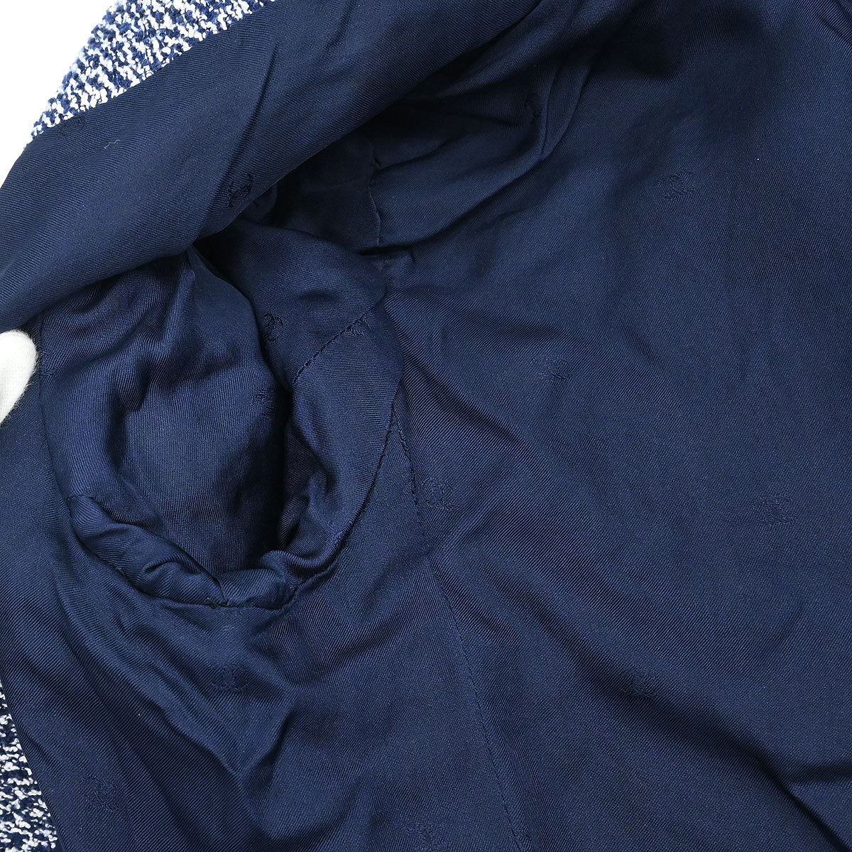 Chanel 1997 Setup Suit Jacket Skirt Tweed Navy #40 - Image 7