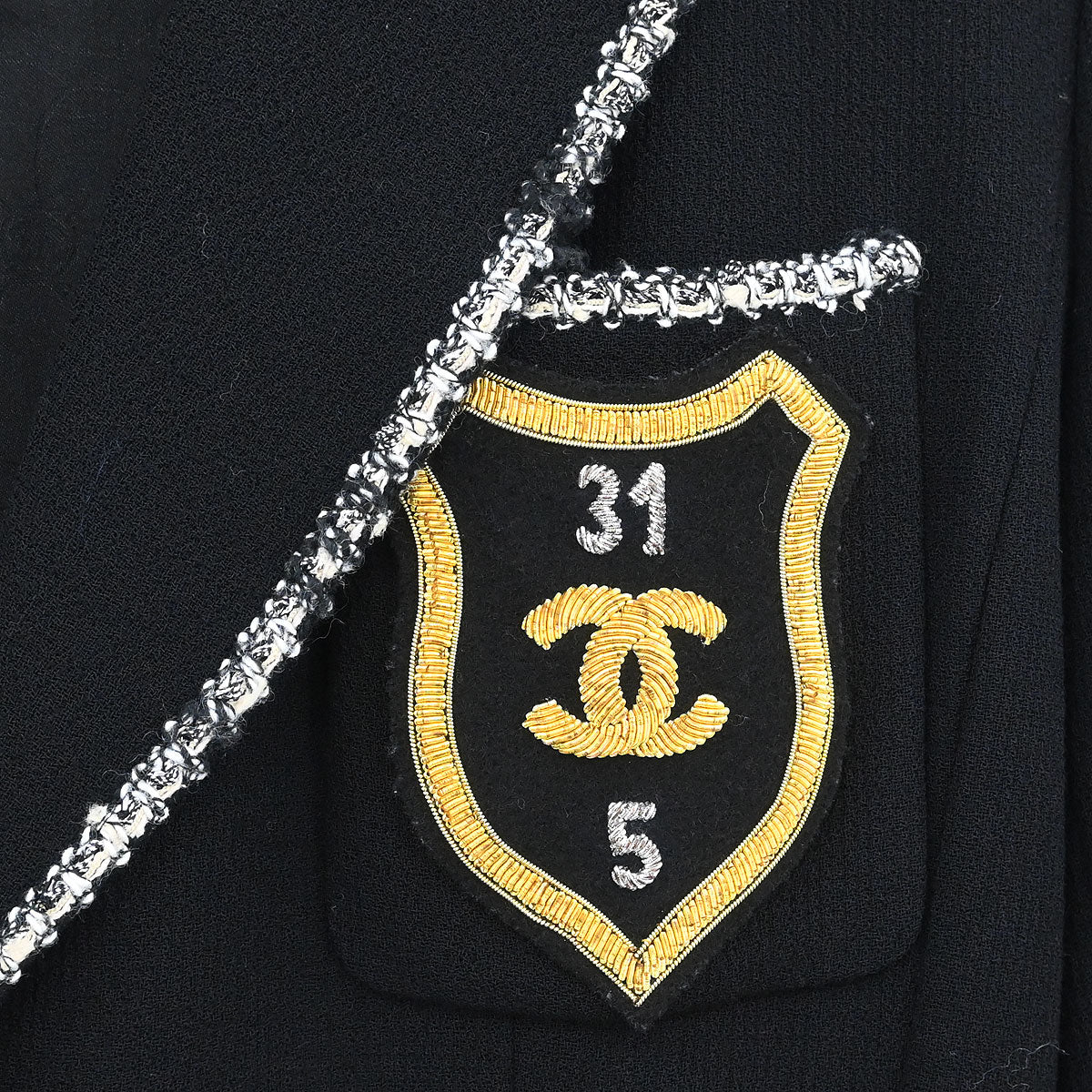 Chanel 2005 Emblem Single Breasted Jacket Black #38 - Image 4