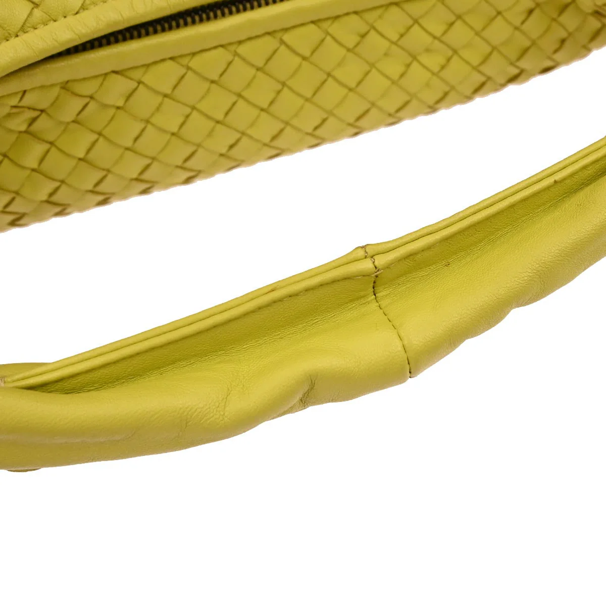 Bottega Veneta Yellow Lambskin Intrecciato Hobo Handbag - Image 3