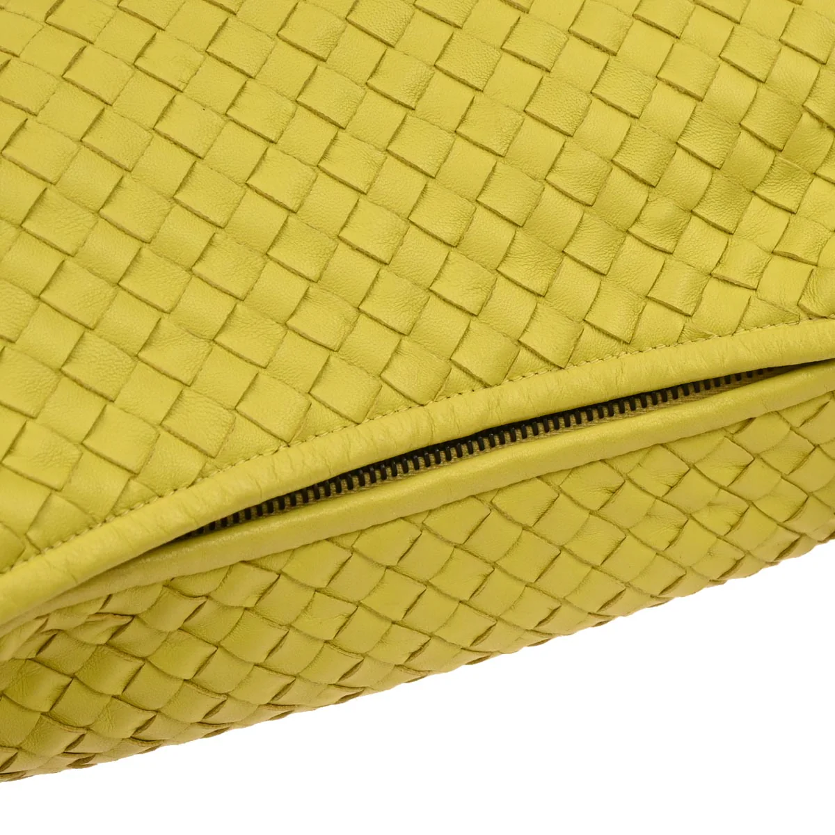Bottega Veneta Yellow Lambskin Intrecciato Hobo Handbag - Image 4