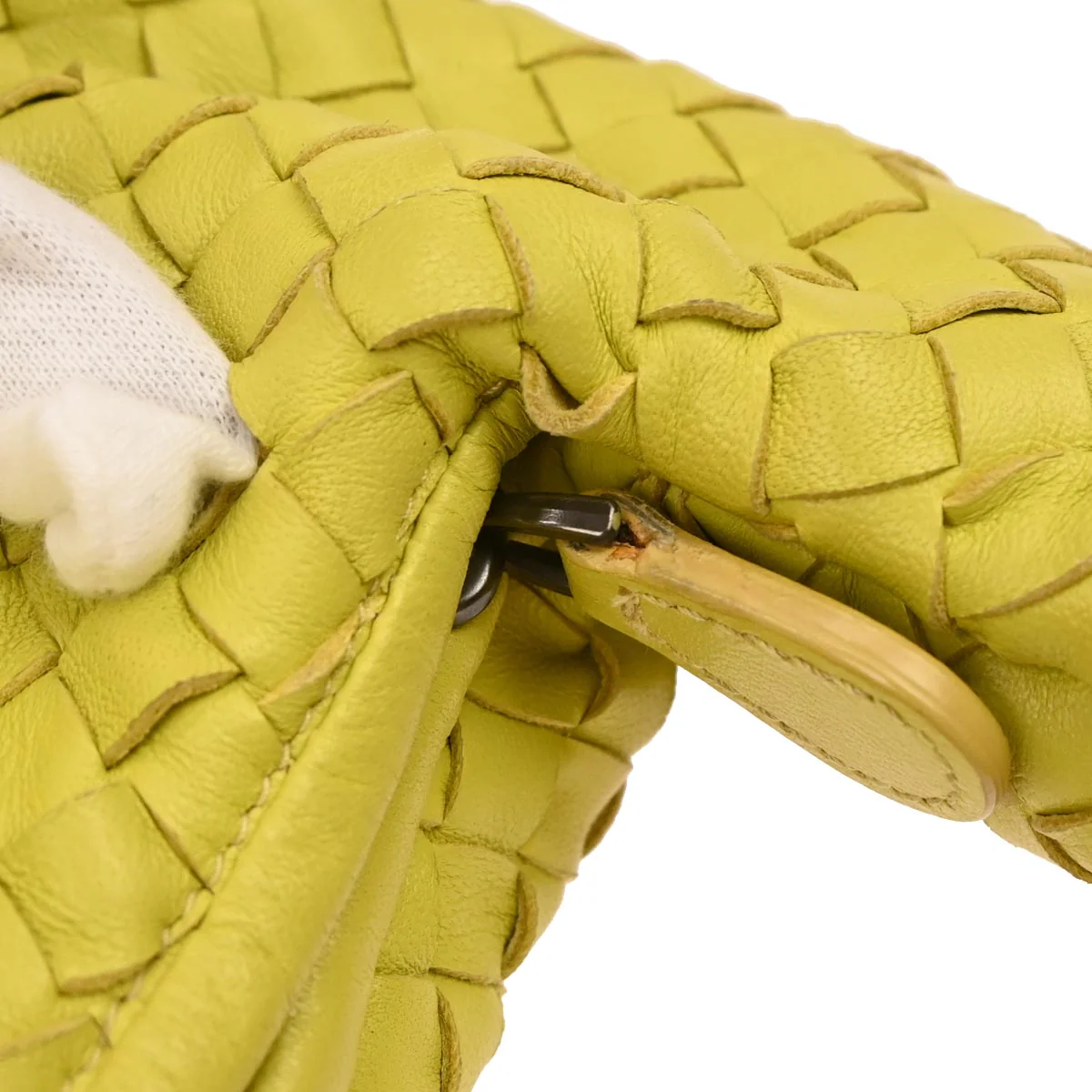 Bottega Veneta Yellow Lambskin Intrecciato Hobo Handbag - Image 5