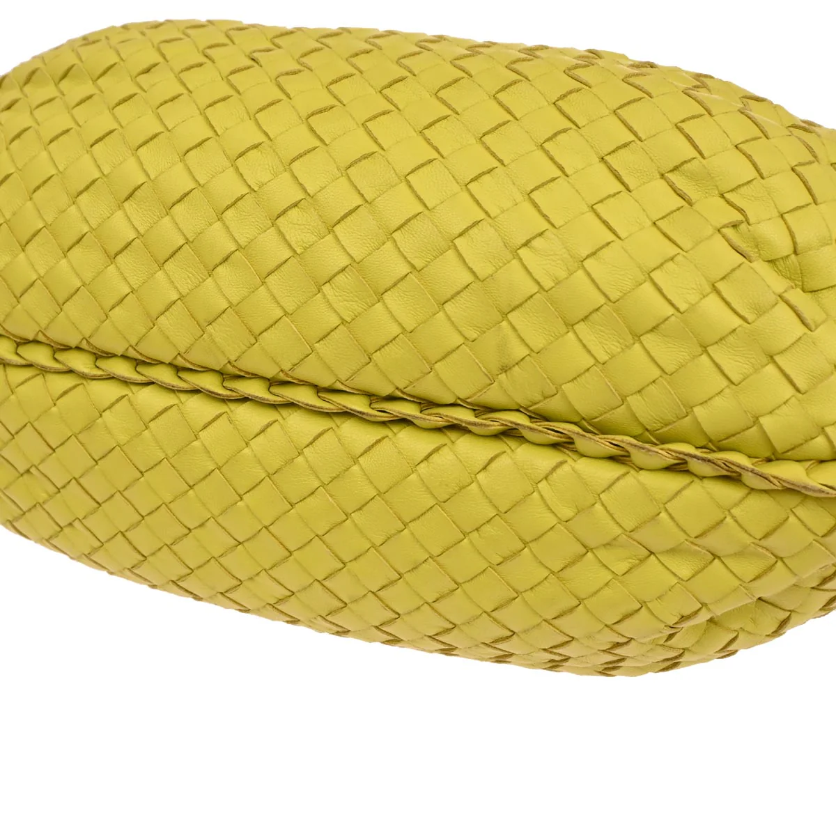 Bottega Veneta Yellow Lambskin Intrecciato Hobo Handbag - Image 6