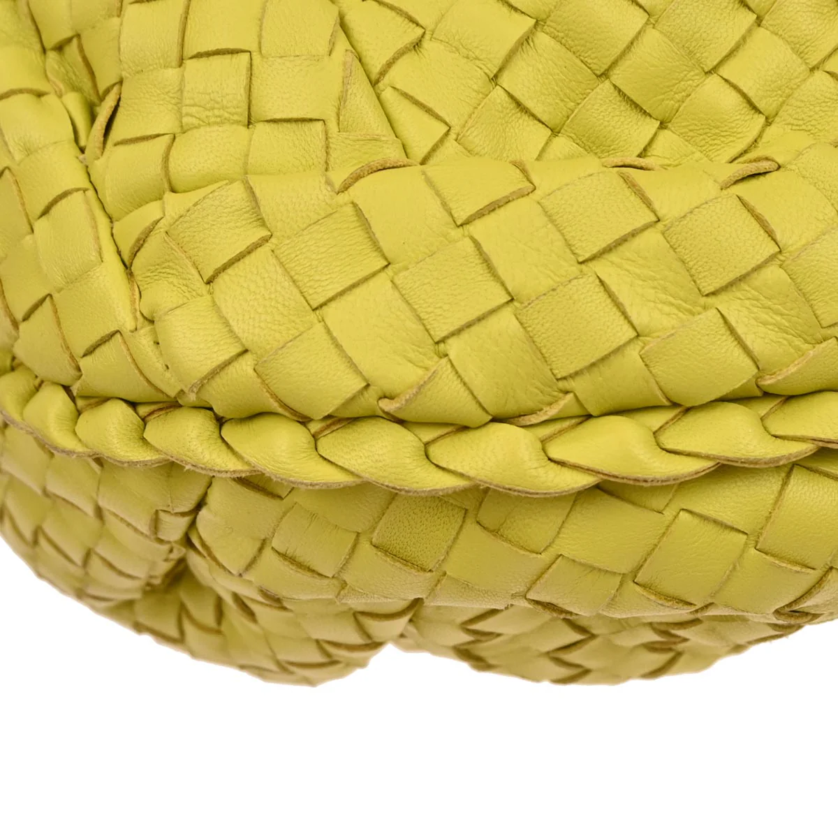 Bottega Veneta Yellow Lambskin Intrecciato Hobo Handbag - Image 7