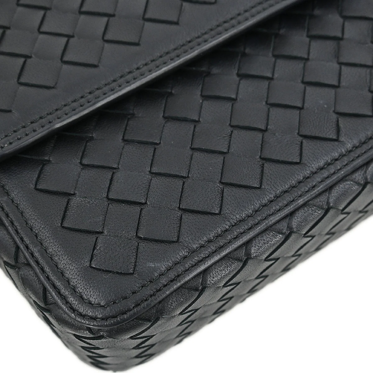 Bottega Veneta Black Lambskin Intrecciato 2way Shoulder Handbag - Image 4