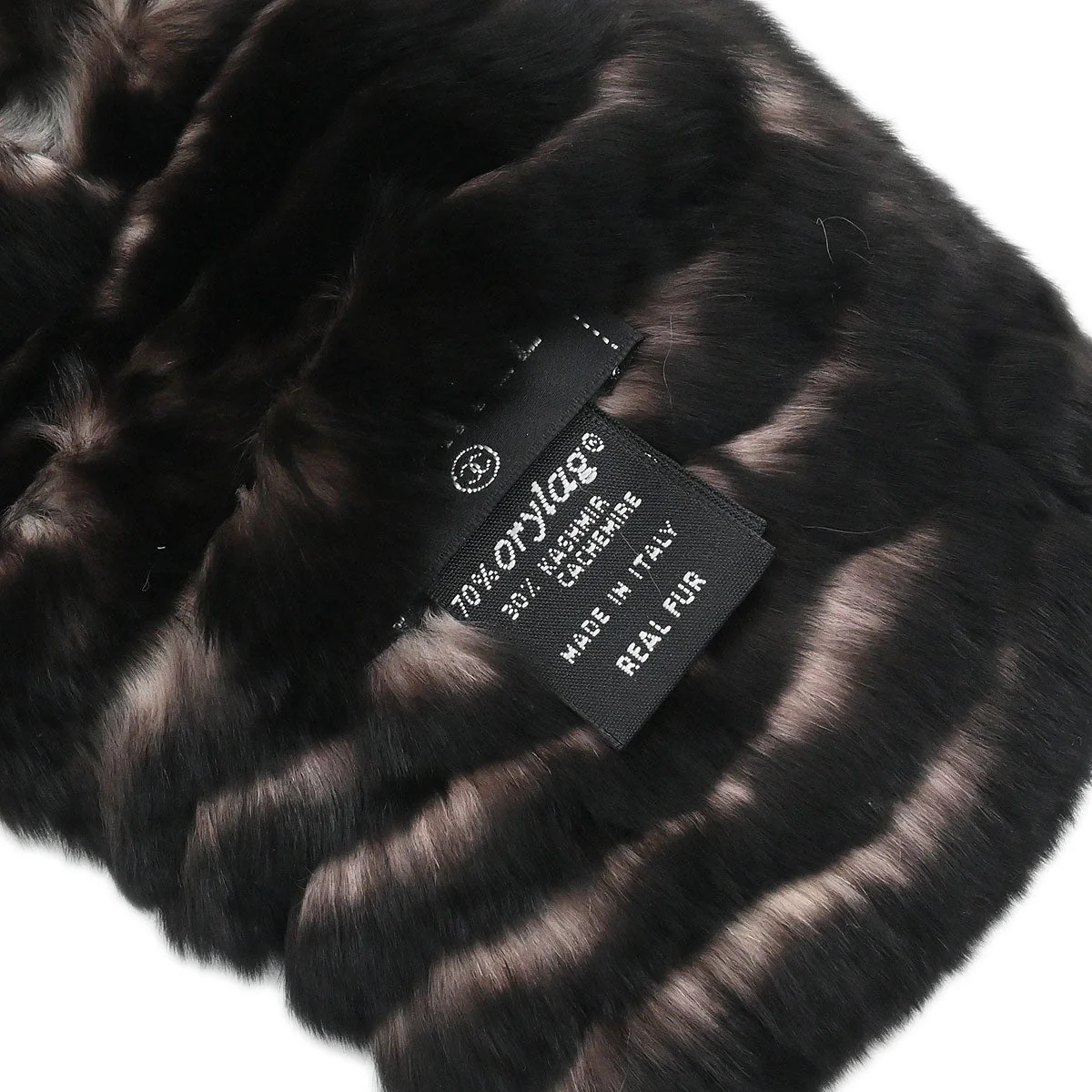Chanel Orylag Shawl Muffler Stole Brown Small Good - Image 4