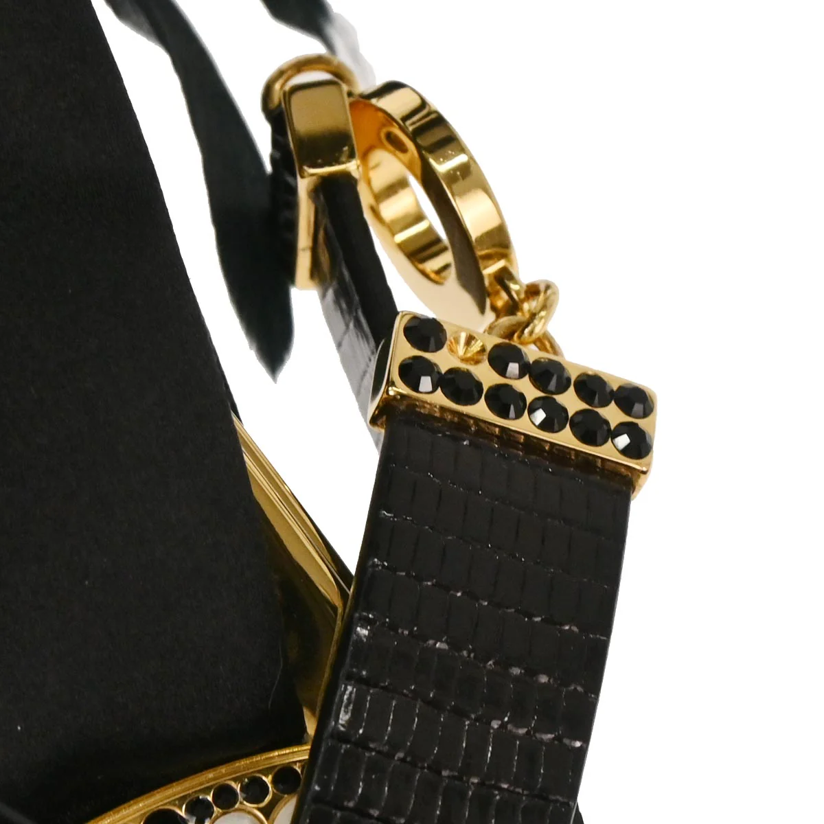 Bvlgari * Black Satin Lizard Handbag - Image 6