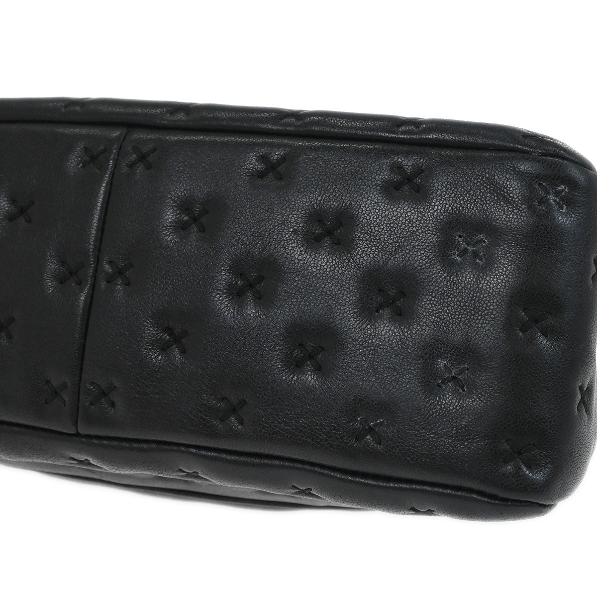 Chanel 2017 Black Lambskin Cross Stitch Coco Handle 2way Shoulder Handbag - Image 3