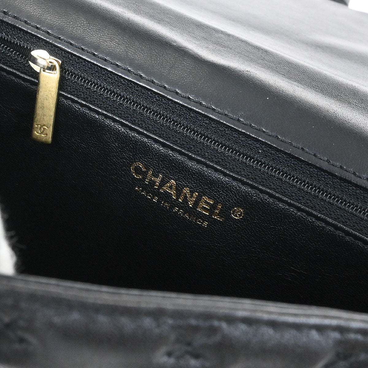 Chanel 2017 Black Lambskin Cross Stitch Coco Handle 2way Shoulder Handbag - Image 9