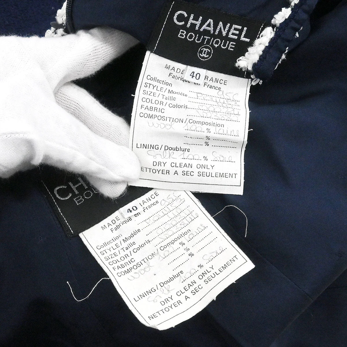 Chanel 1995 Setup Suit Jacket Dress Navy #40 - Image 10