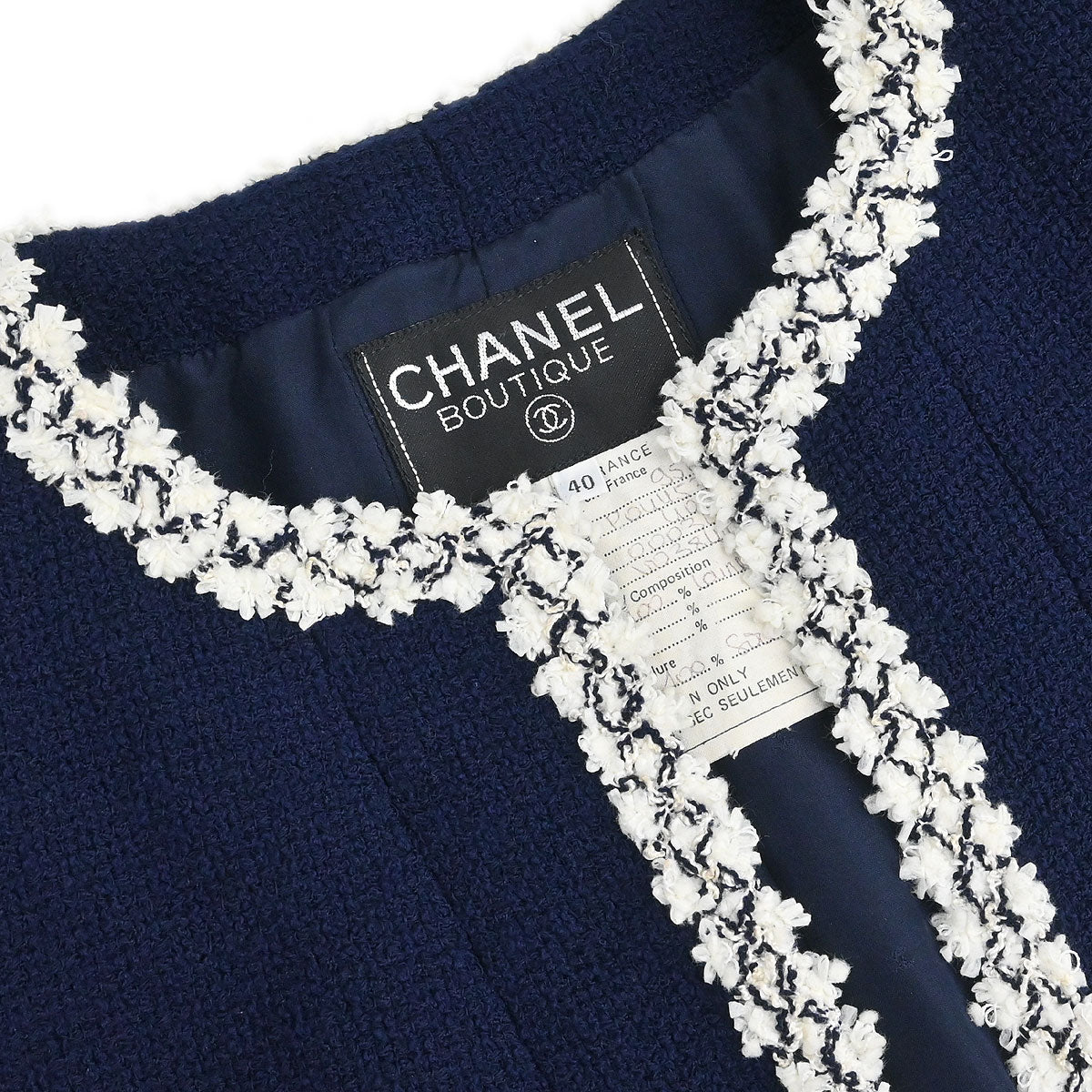Chanel 1995 Setup Suit Jacket Dress Navy #40 - Image 4