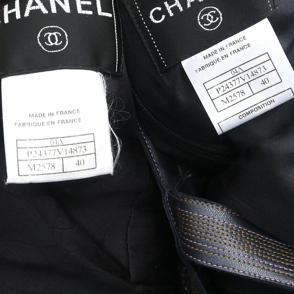 Chanel 2004 Setup Suit Jacket Dress Tweed Black #40 - Image 10