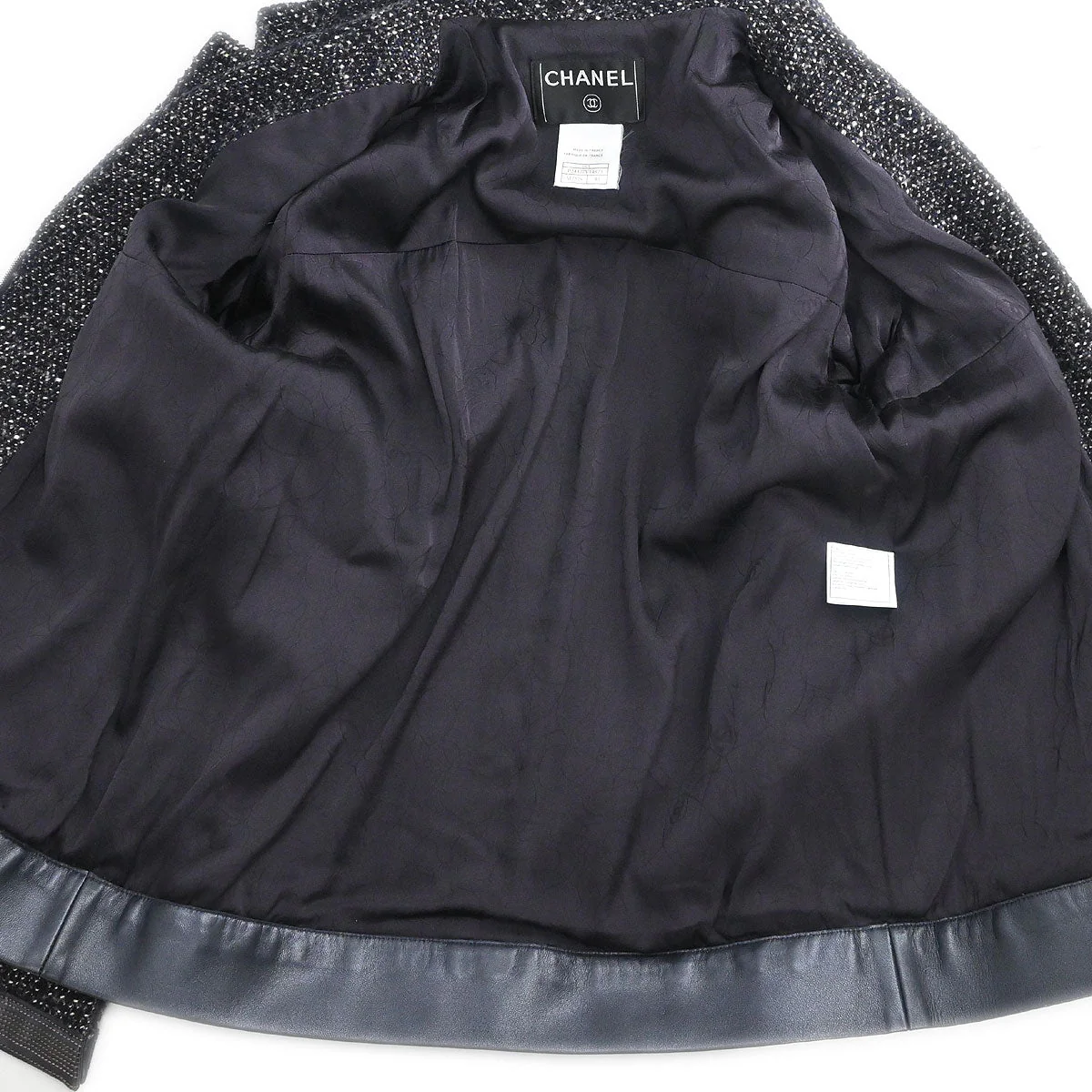 Chanel 2004 Setup Suit Jacket Dress Tweed Black #40 - Image 7