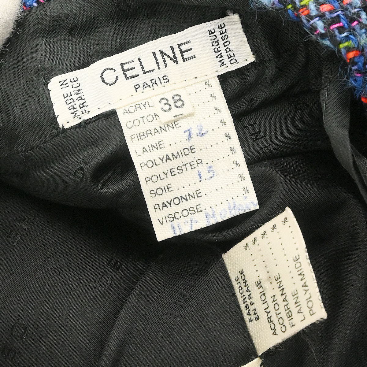 Celine Setup Suit Jacket Skirt Blue #38 - Image 9