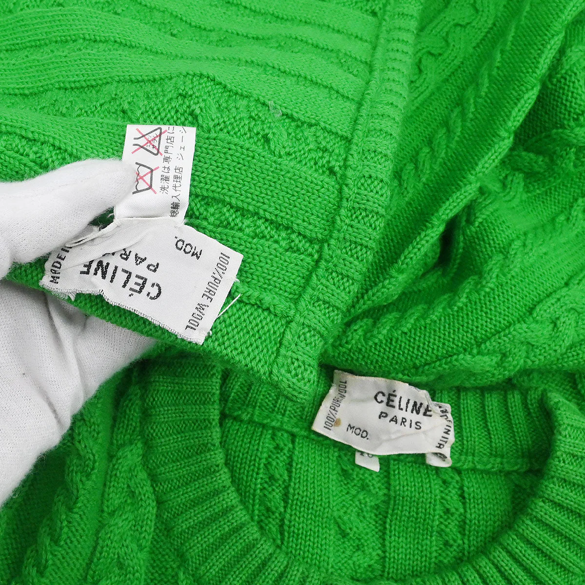 Celine Set Cardigan Shawl Green #40 - Image 9