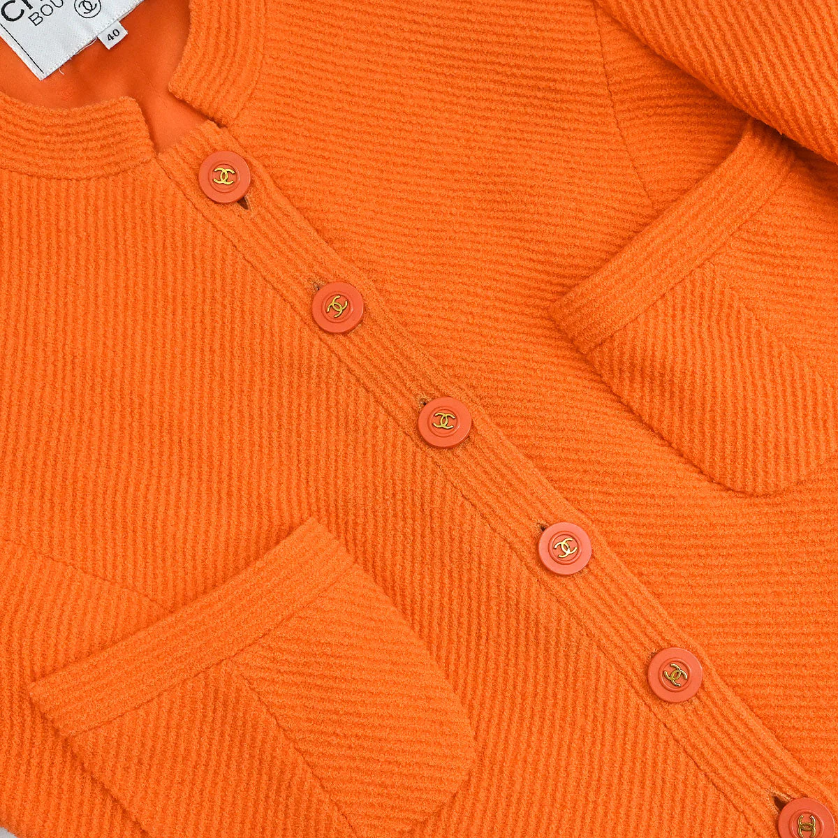 Chanel 1995 Setup Suit Jacket Skirt Orange #40 - Image 6