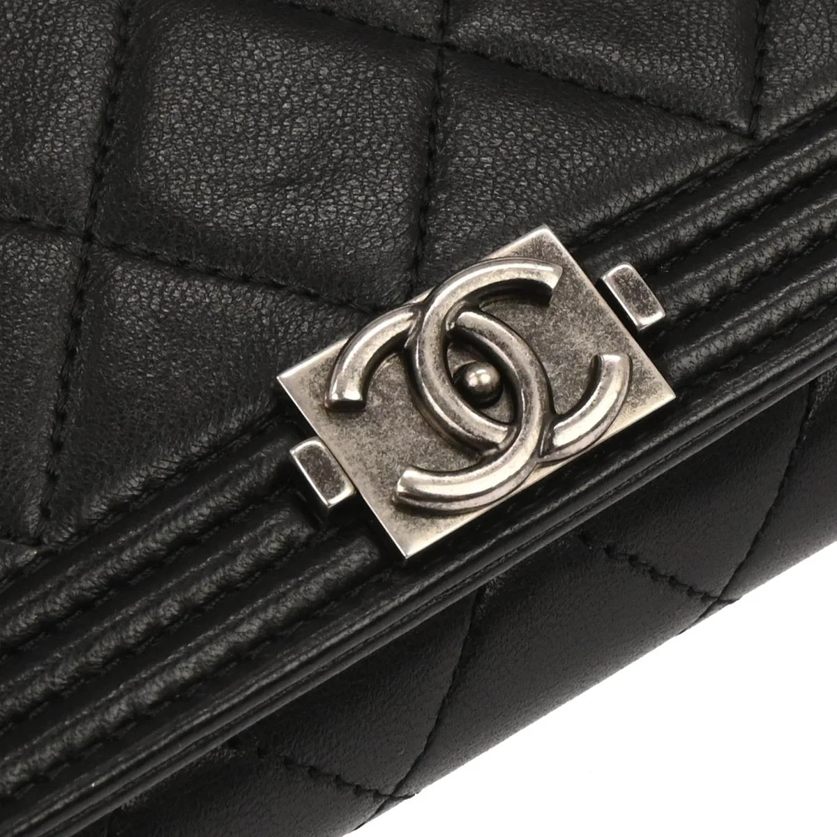 Boy Chanel 2014-2015 Black Lambskin Chain WOC Shoulder Bag - Image 4