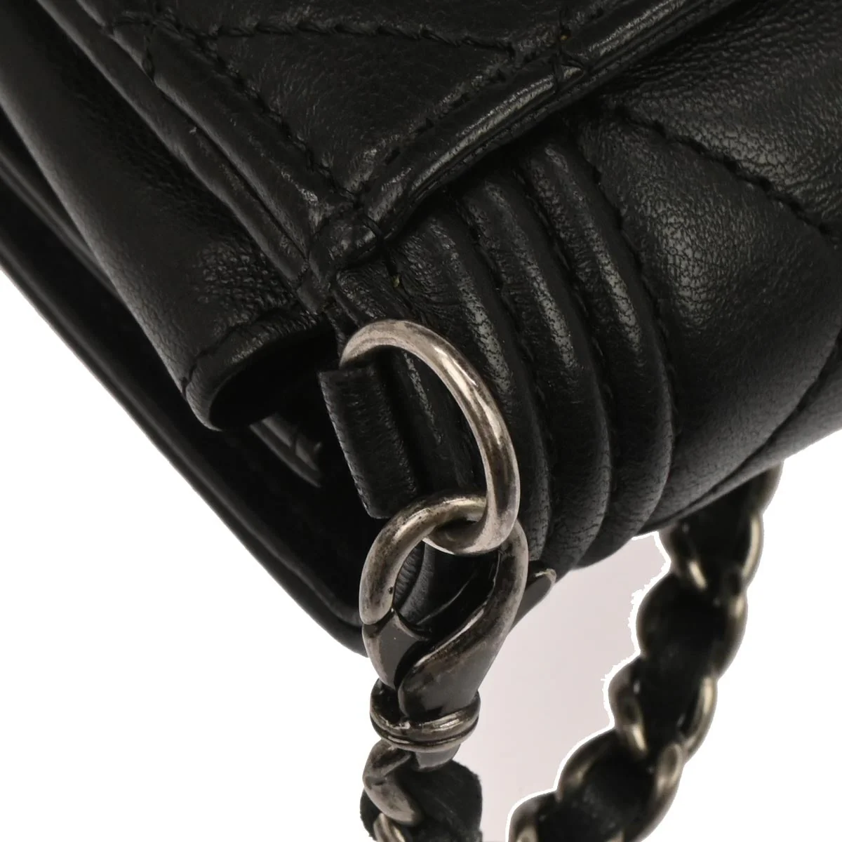 Boy Chanel 2014-2015 Black Lambskin Chain WOC Shoulder Bag - Image 7