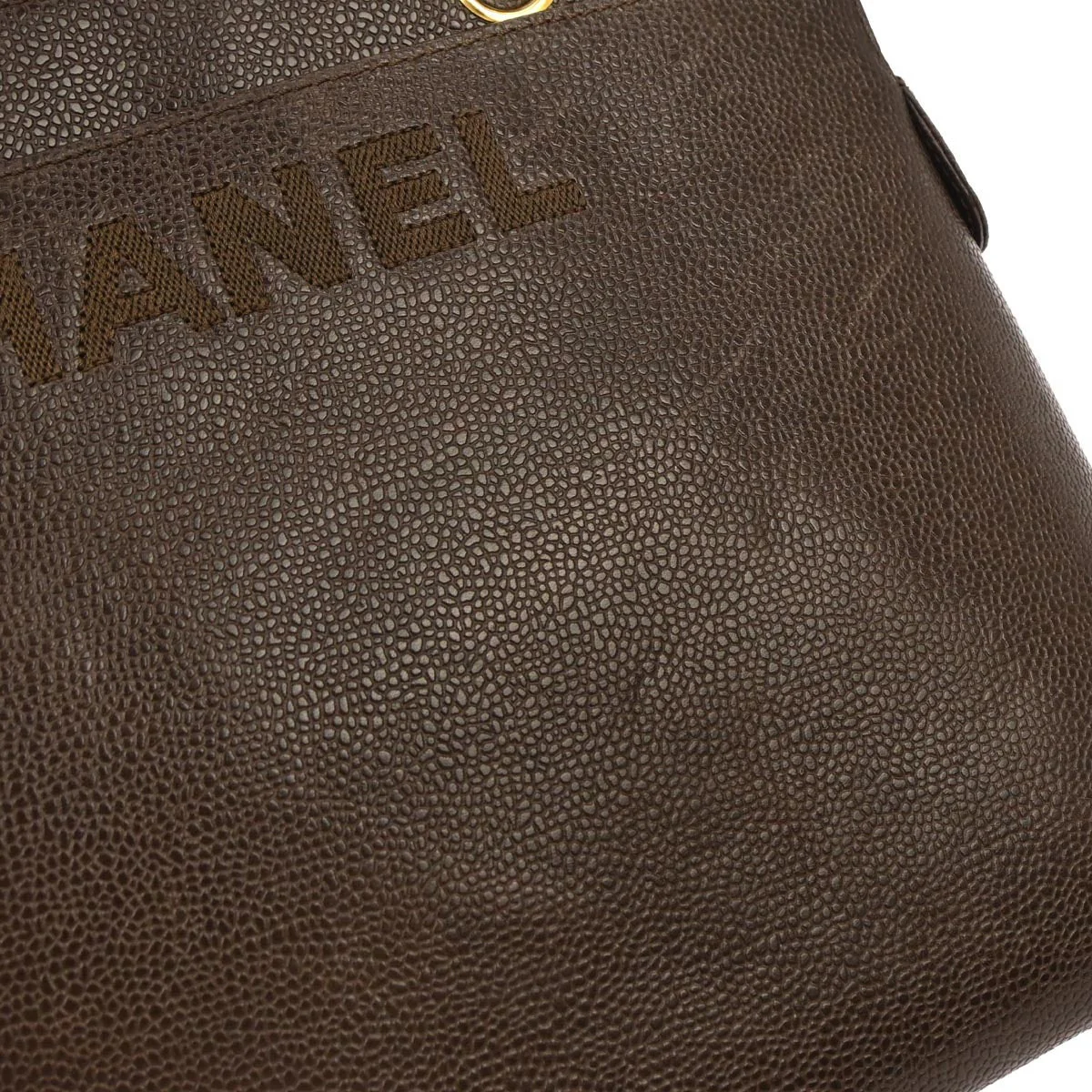 Chanel 1997-1999 Brown Caviar Skin Tote Handbag - Image 3