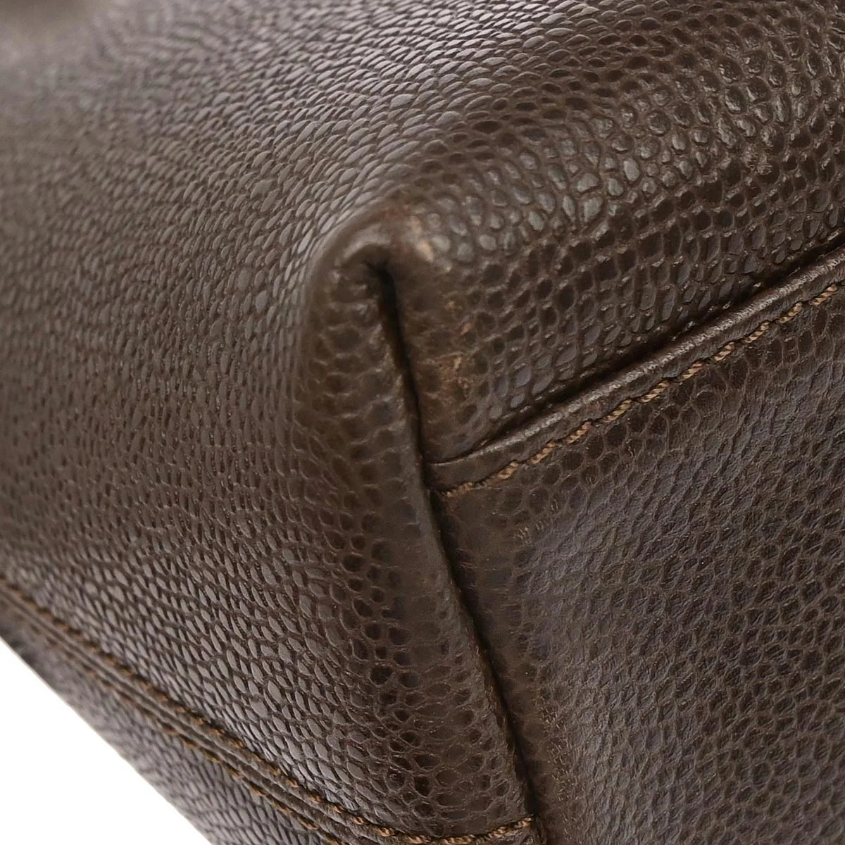 Chanel 1997-1999 Brown Caviar Skin Tote Handbag - Image 5