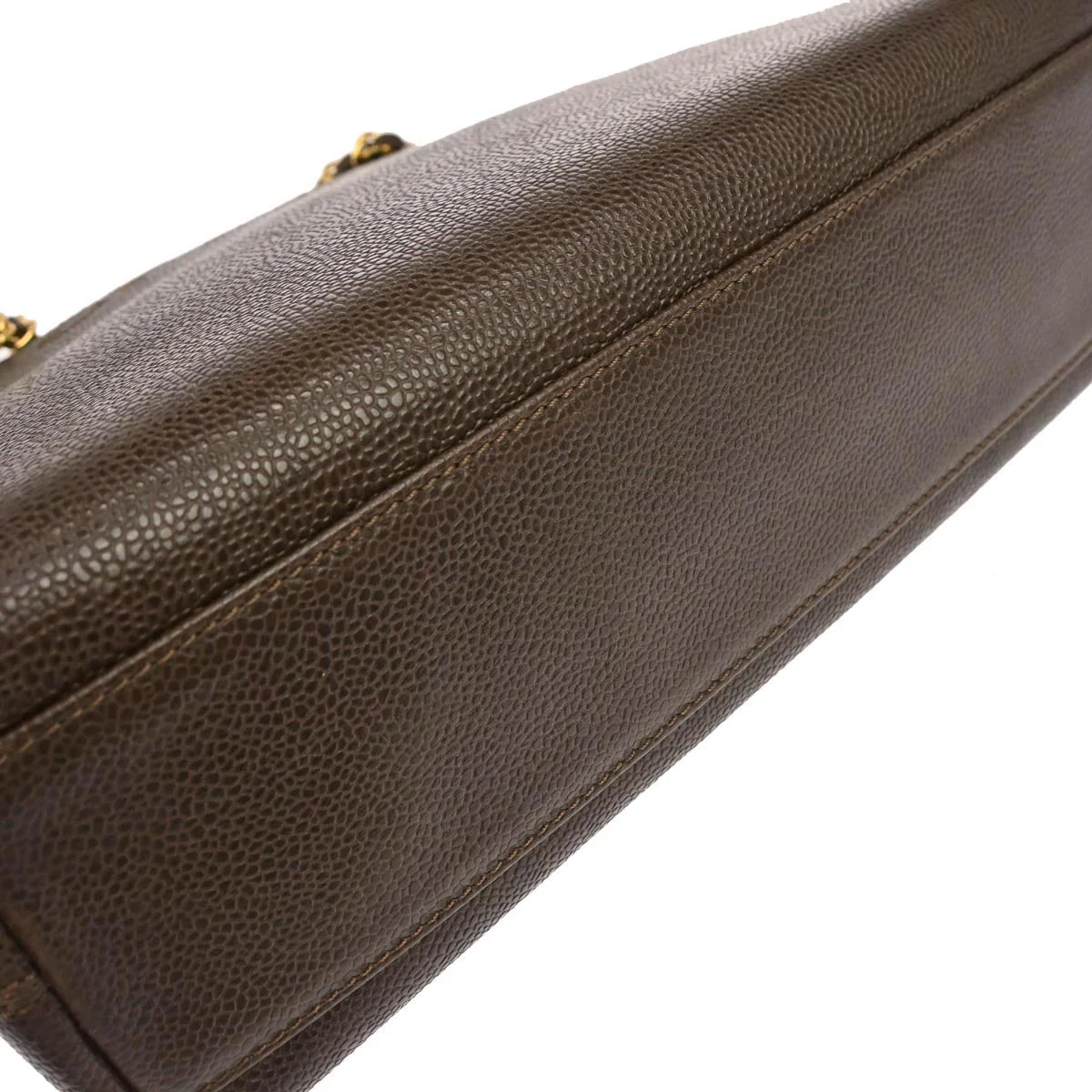 Chanel 1997-1999 Brown Caviar Skin Tote Handbag - Image 6