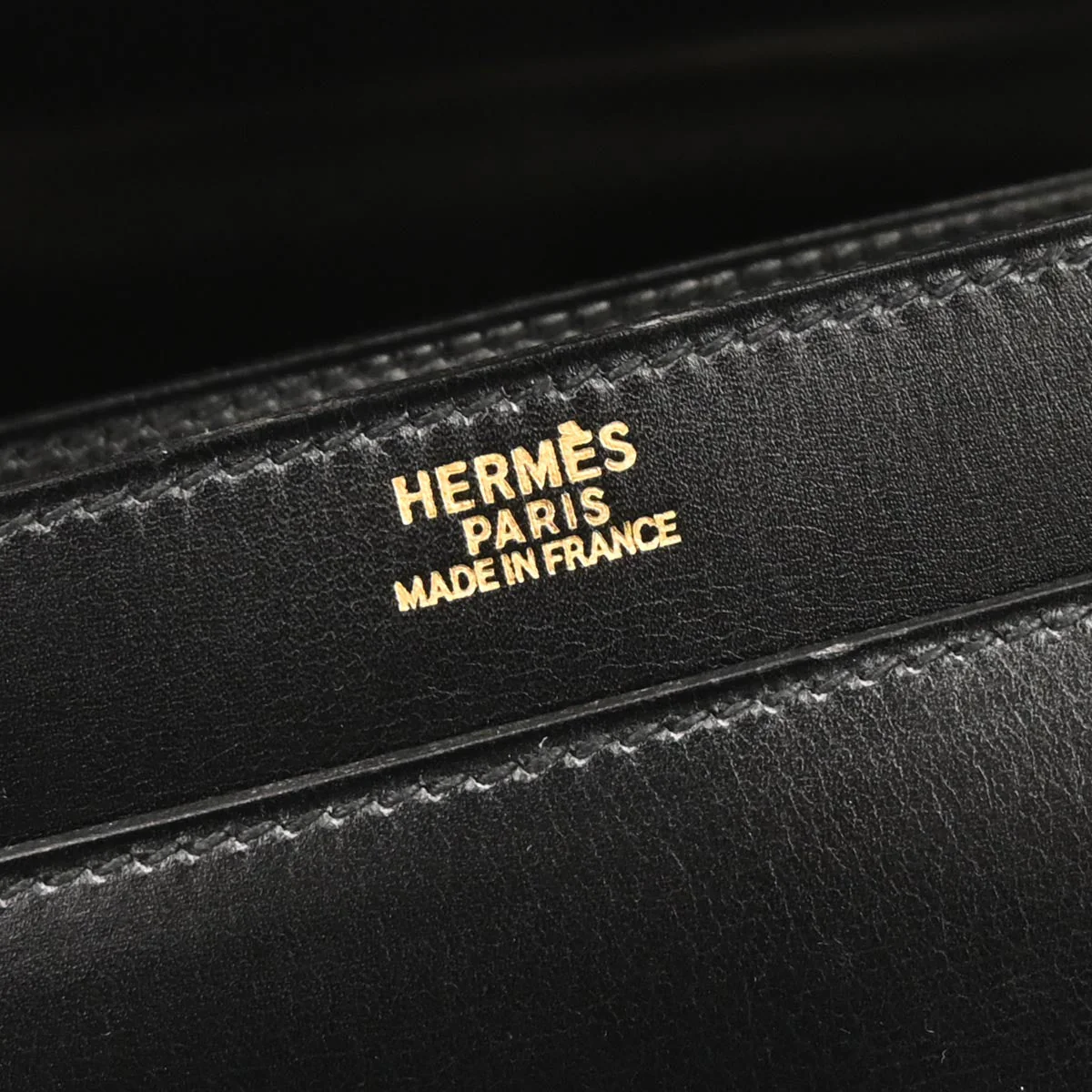 Hermes Black Box Calf Piano Handbag - Image 10