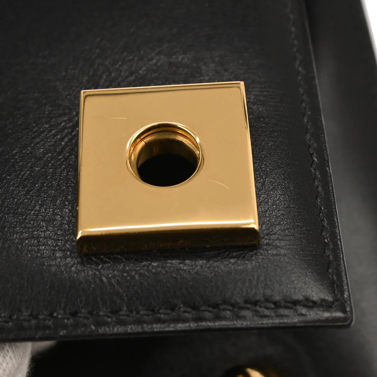 Hermes Black Box Calf Piano Handbag - Image 6