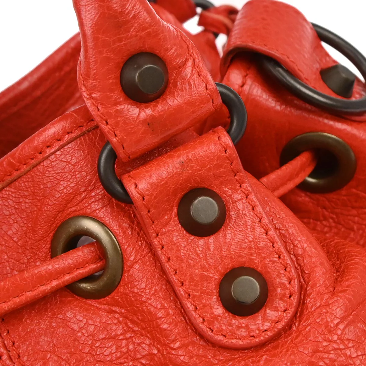 Balenciaga Red Classic Mini Pompon 2way Shoulder Handbag - Image 3