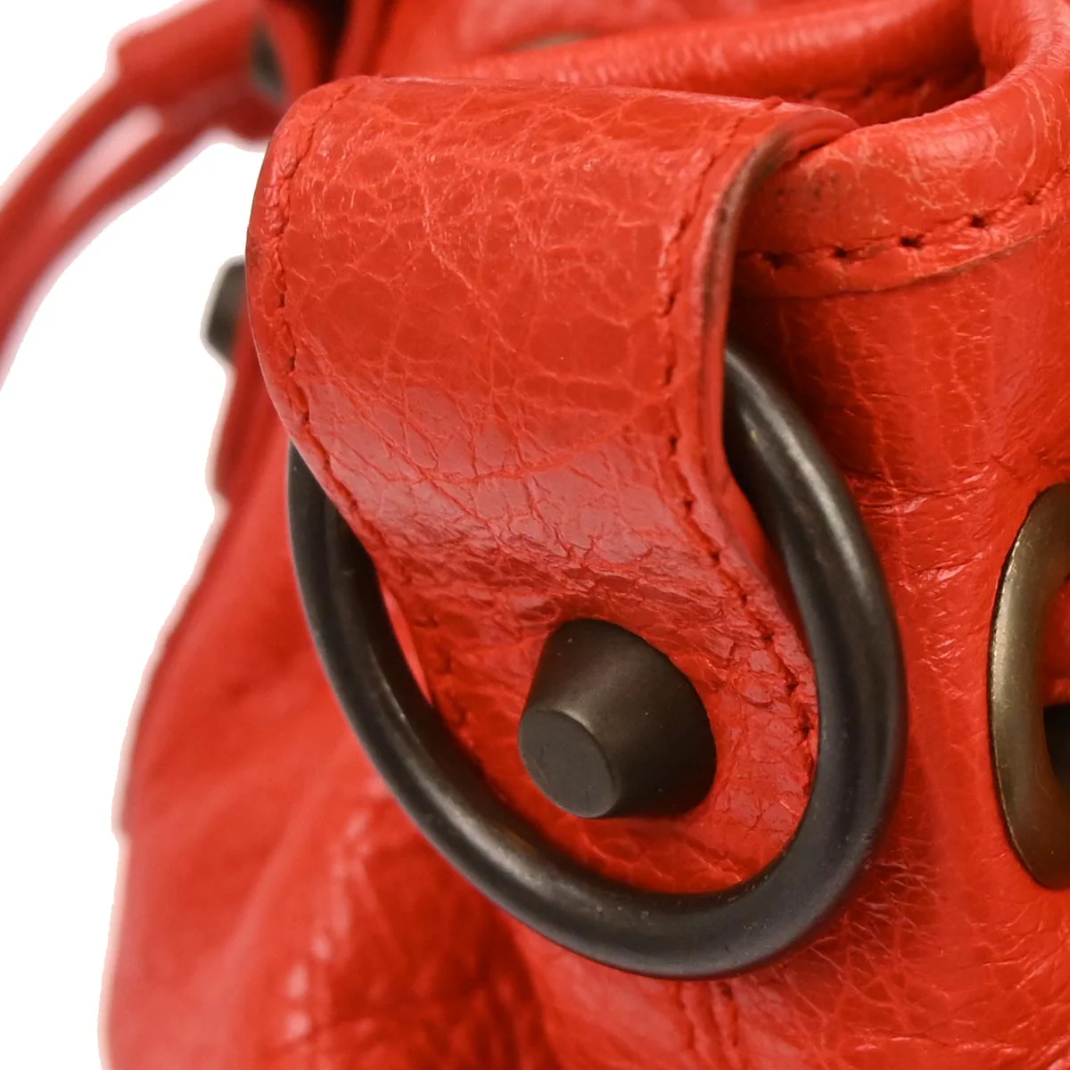 Balenciaga Red Classic Mini Pompon 2way Shoulder Handbag - Image 5