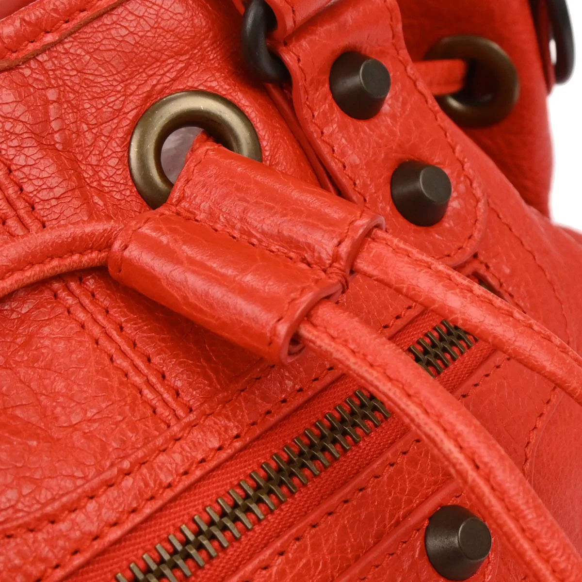 Balenciaga Red Classic Mini Pompon 2way Shoulder Handbag - Image 7