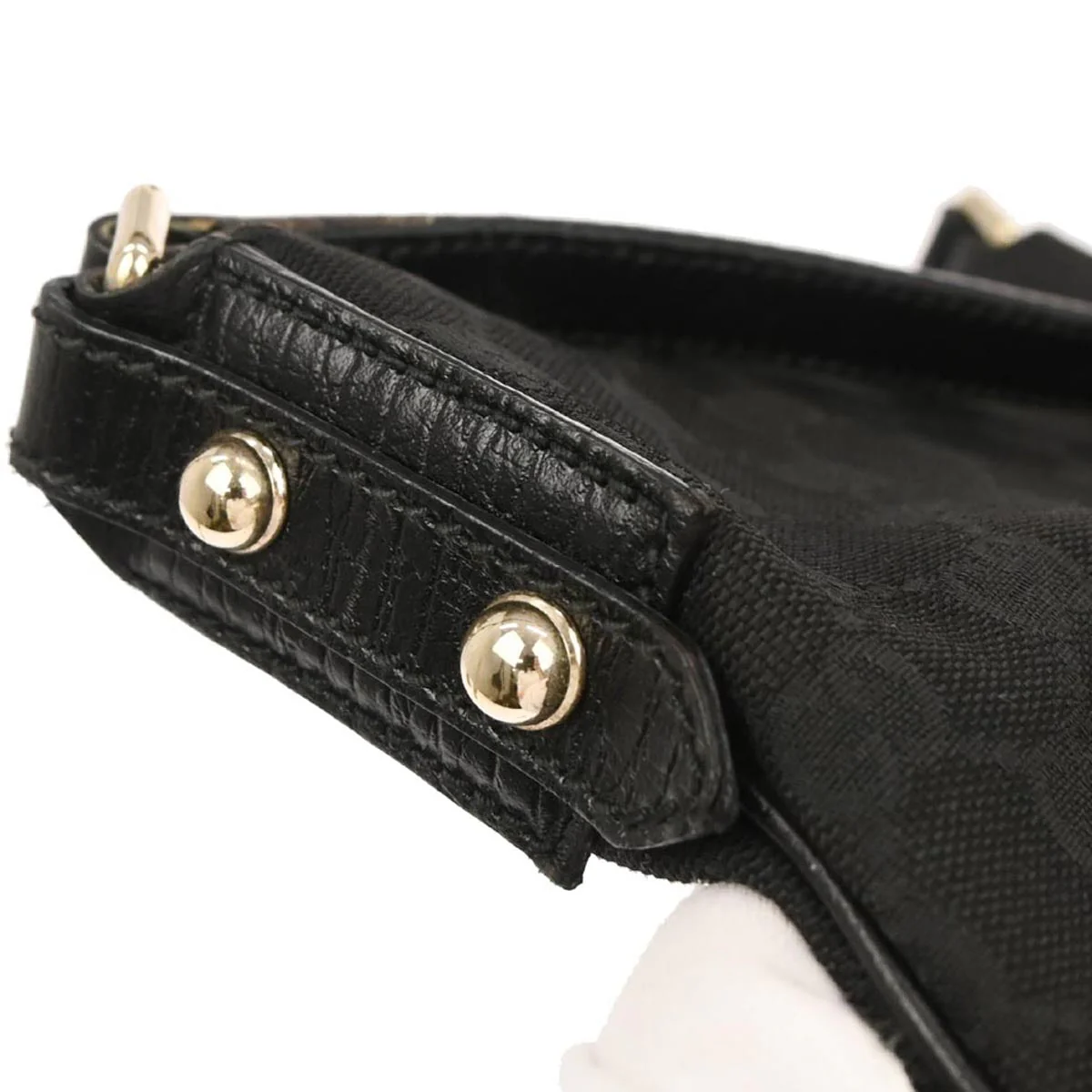 Gucci Black Canvas GG Shoulder Bag - Image 4