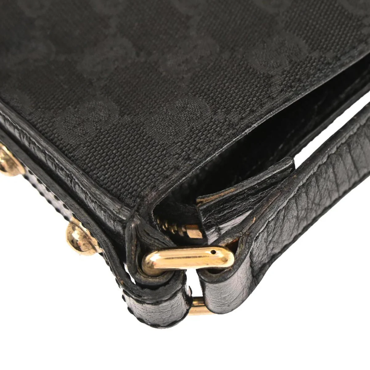 Gucci Black Canvas GG Shoulder Bag - Image 6