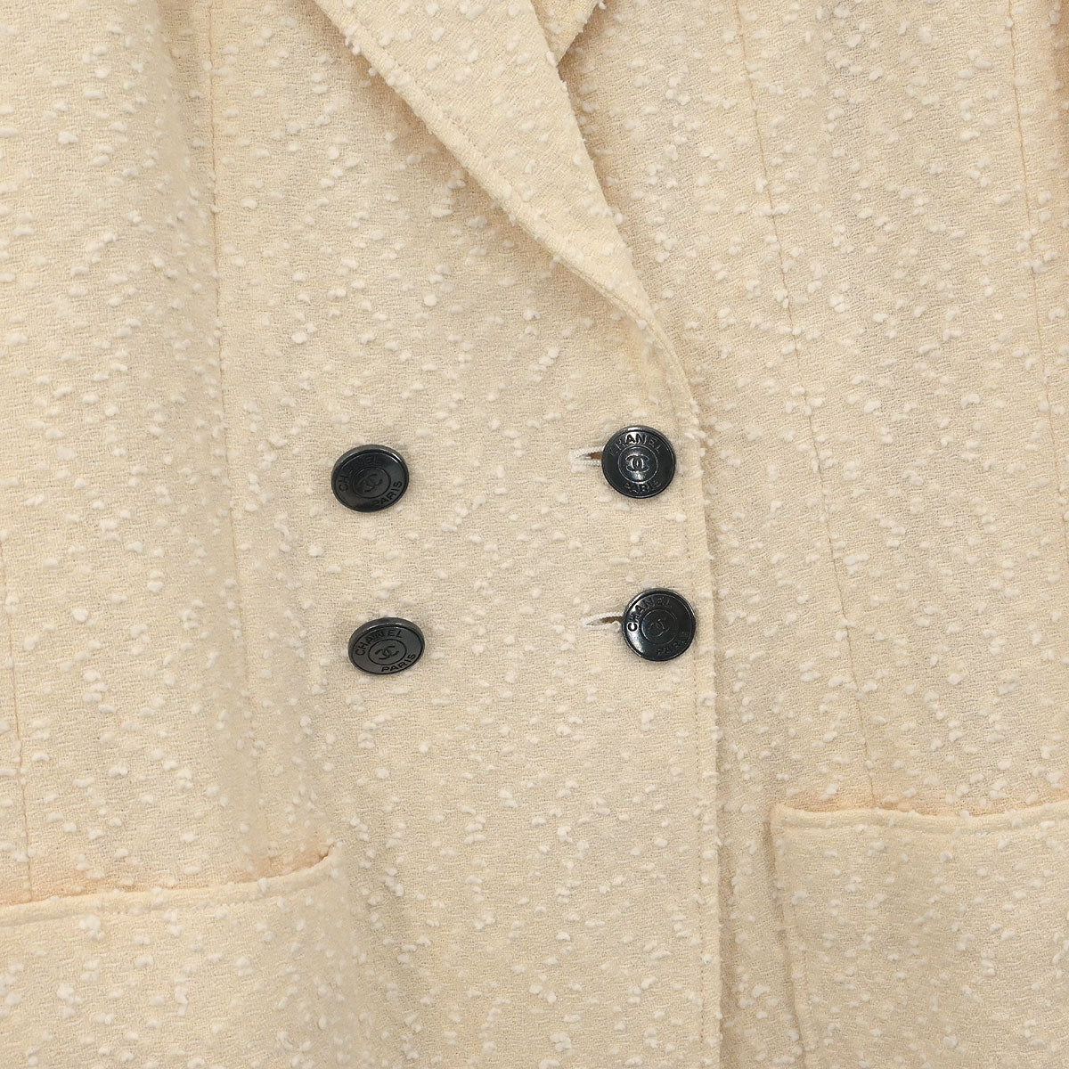 Chanel 1997 Double Breasted Jacket Ivory #40 - Image 4