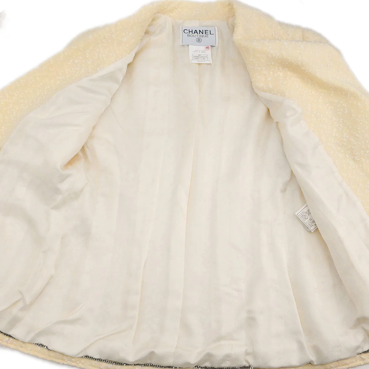 Chanel 1997 Double Breasted Jacket Ivory #40 - Image 7