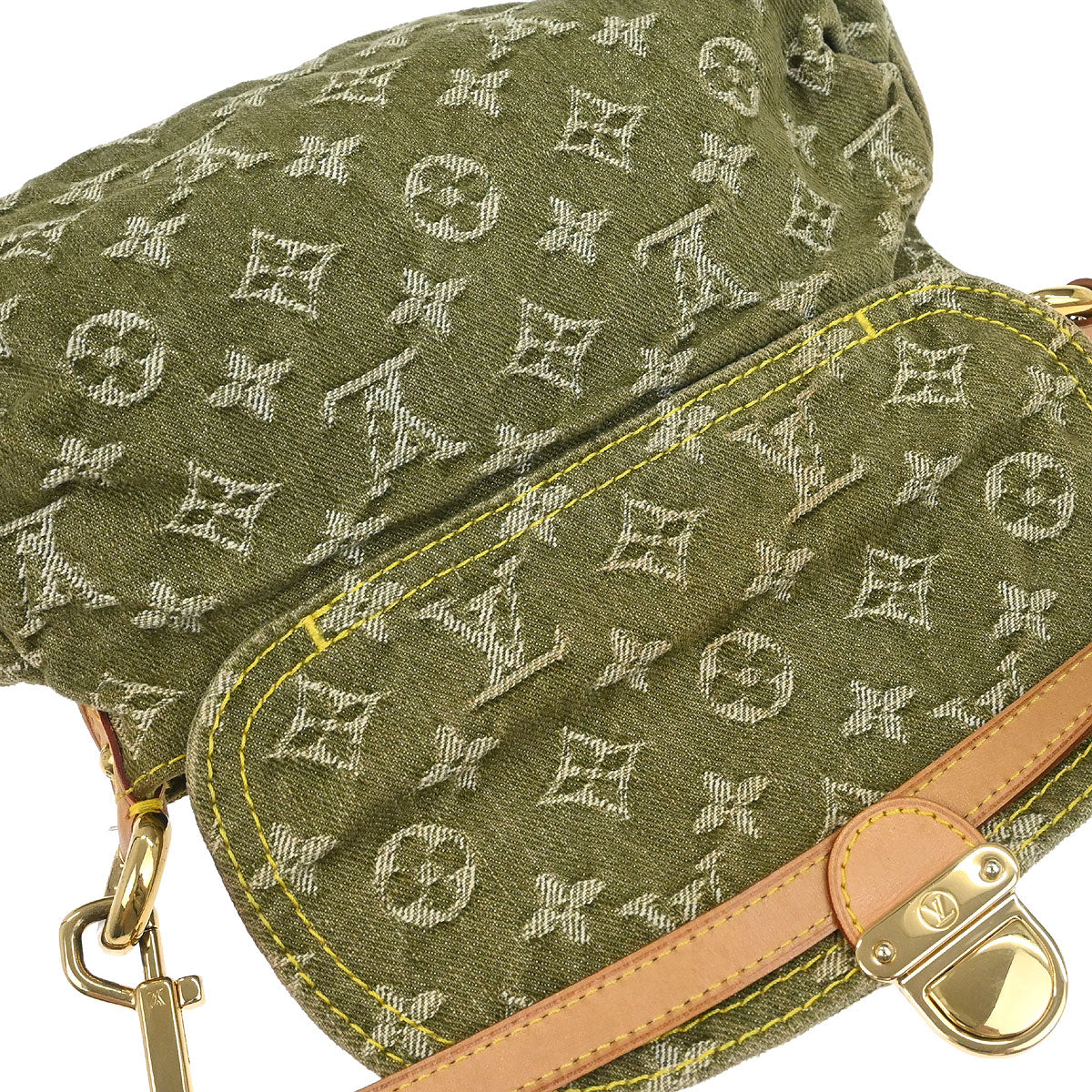 Louis Vuitton Khaki Monogram Denim Mini Pleaty Handbag M95217 - Image 3