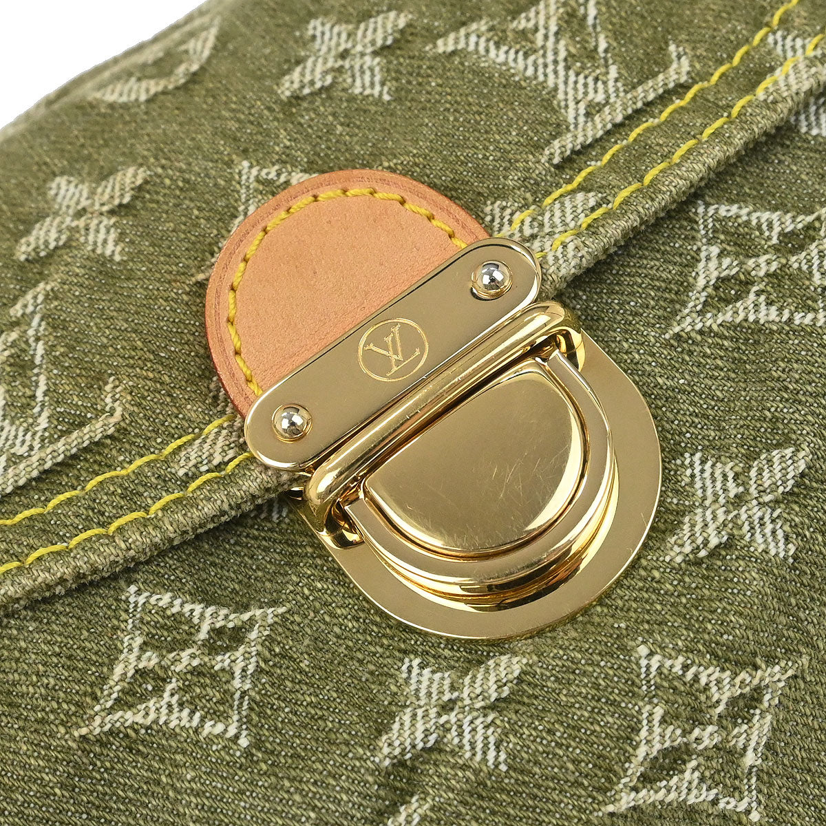 Louis Vuitton Khaki Monogram Denim Mini Pleaty Handbag M95217 - Image 7