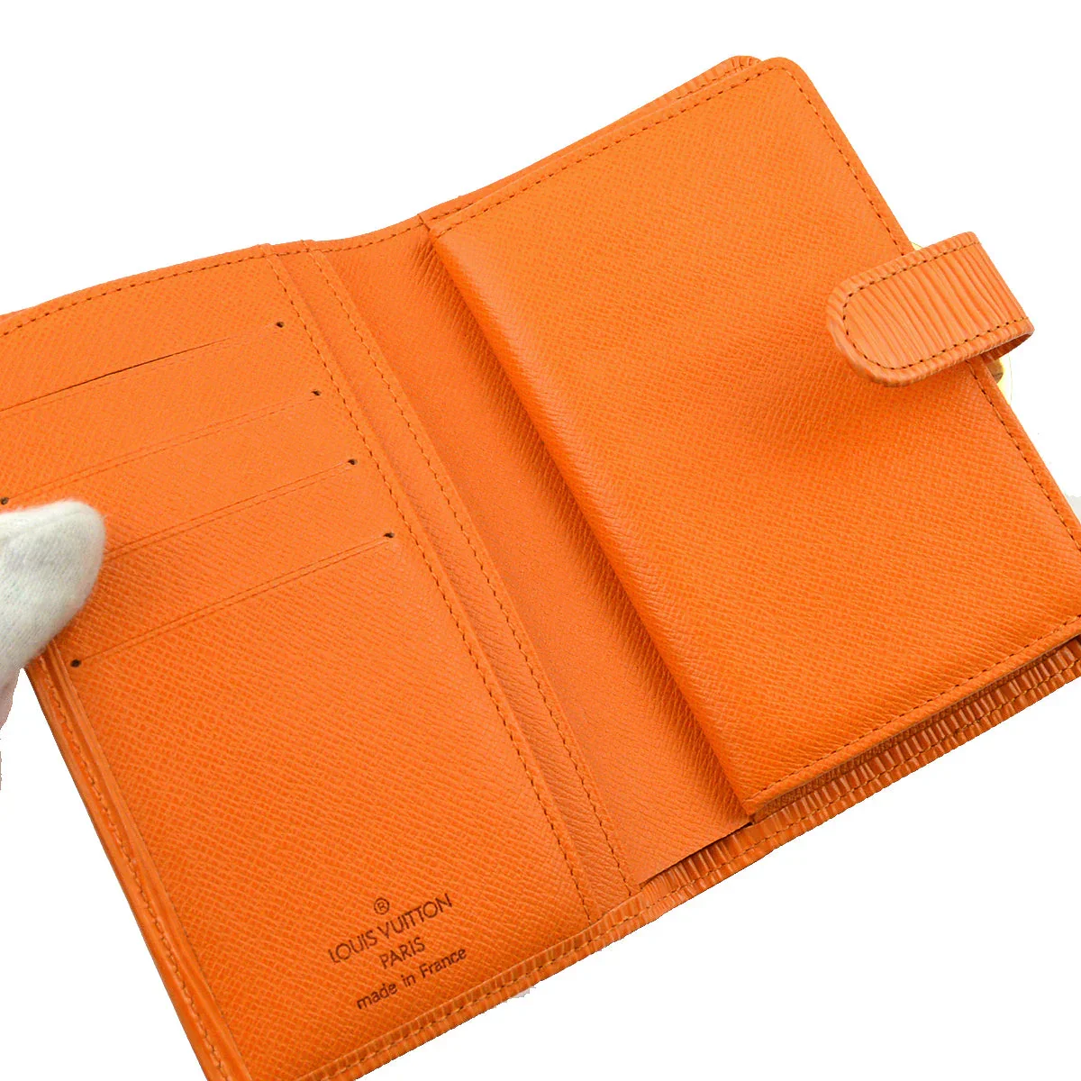 Louis Vuitton 2003 Orange Epi Portefeuille Viennois M6324H - Image 5