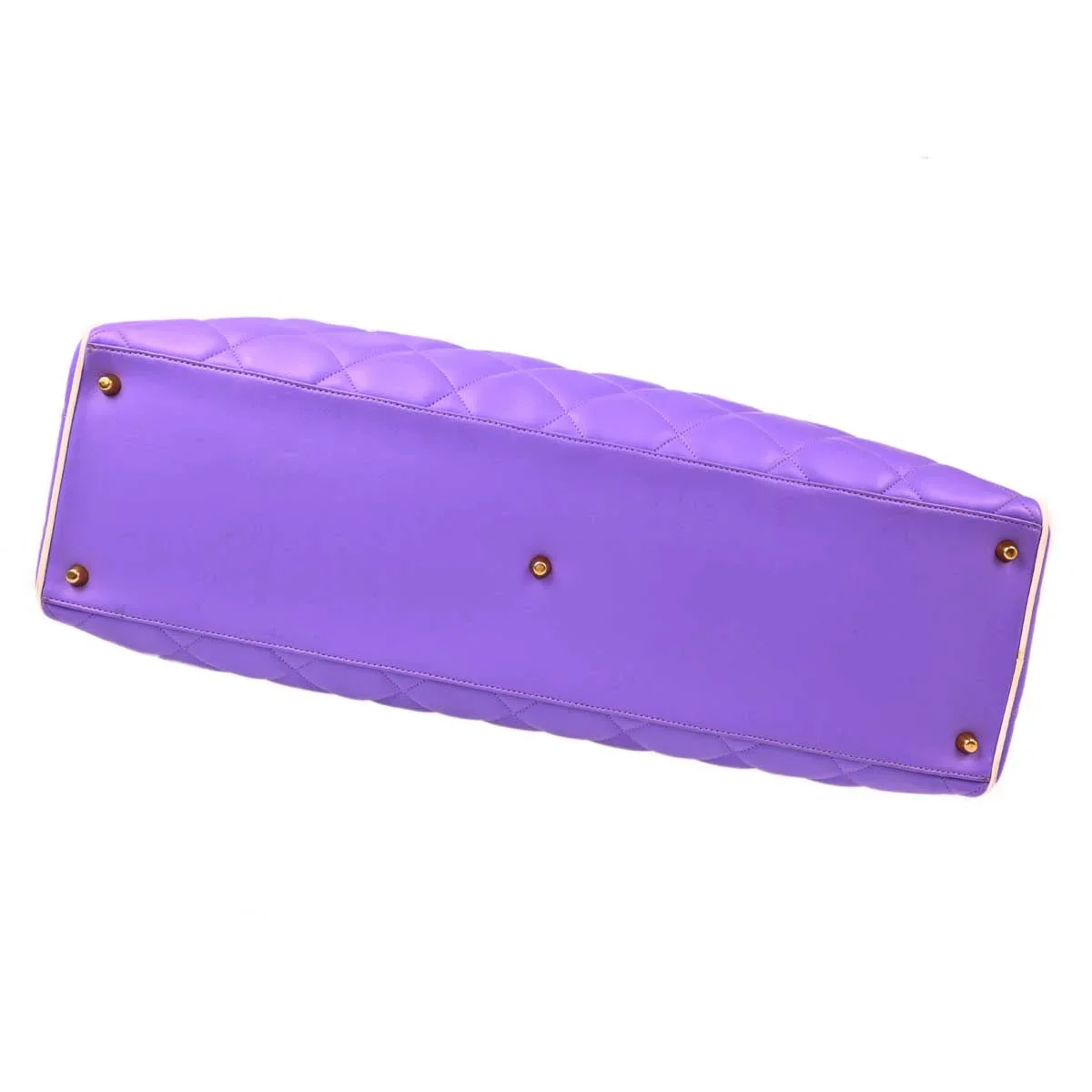 Chanel * 1994-1996 Purple Calfskin Bowling Bag 50 - Image 3