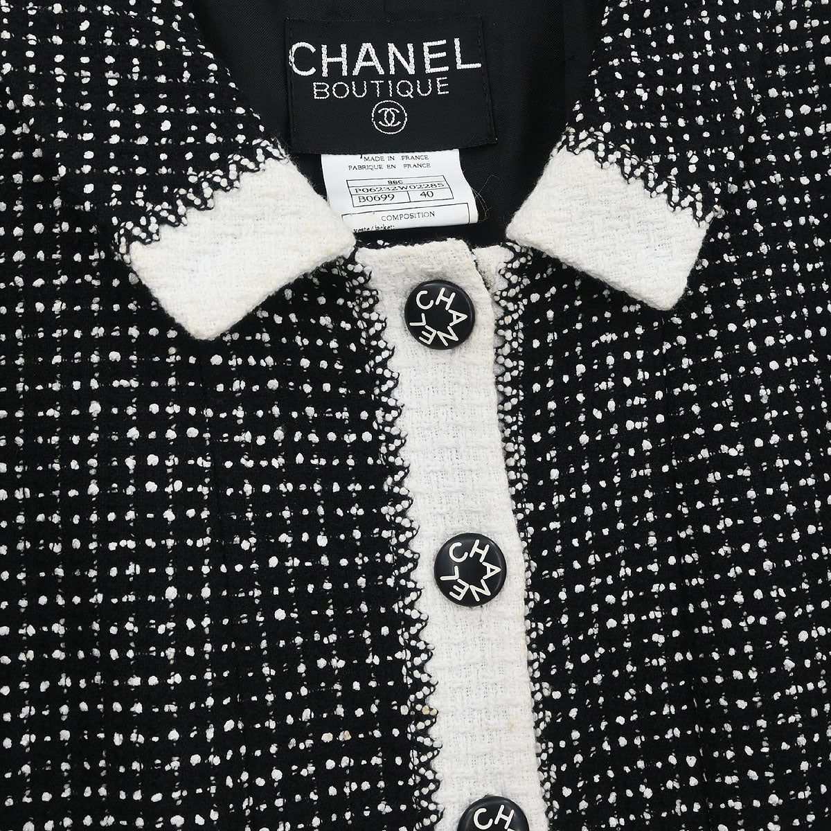 Chanel 1996 Setup Suit Jacket Skirt Black #40 - Image 3