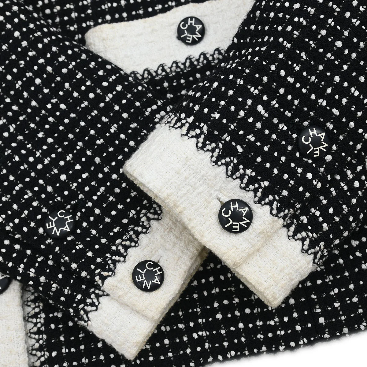 Chanel 1996 Setup Suit Jacket Skirt Black #40 - Image 4