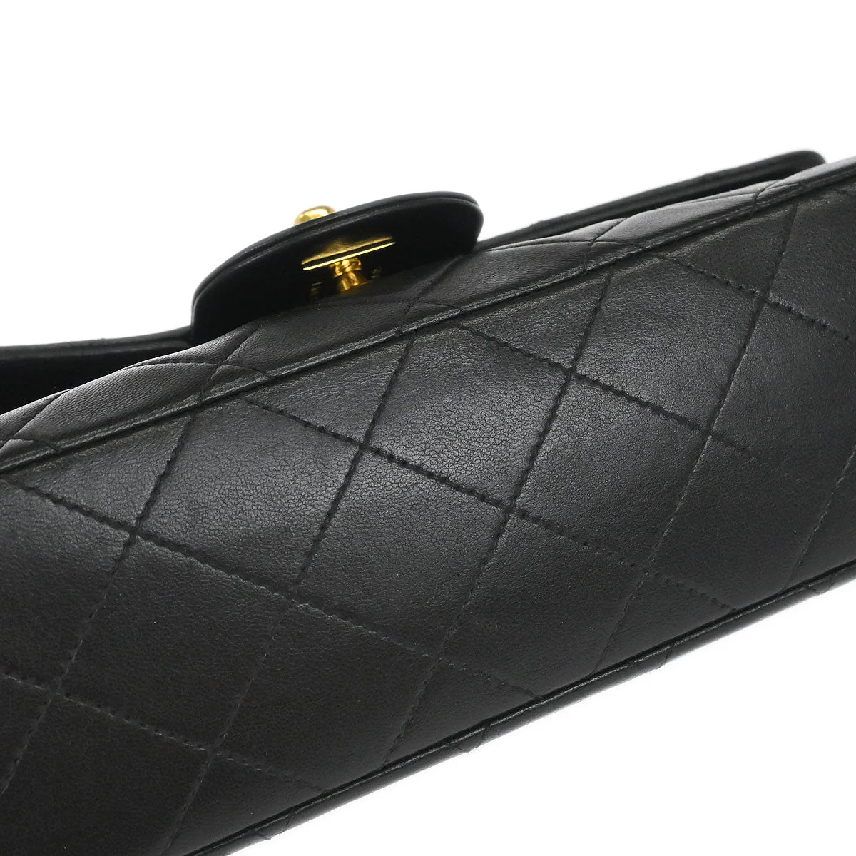 Chanel 1994-1996 Black Lambskin Small Classic Double Flap Shoulder Bag - Image 3