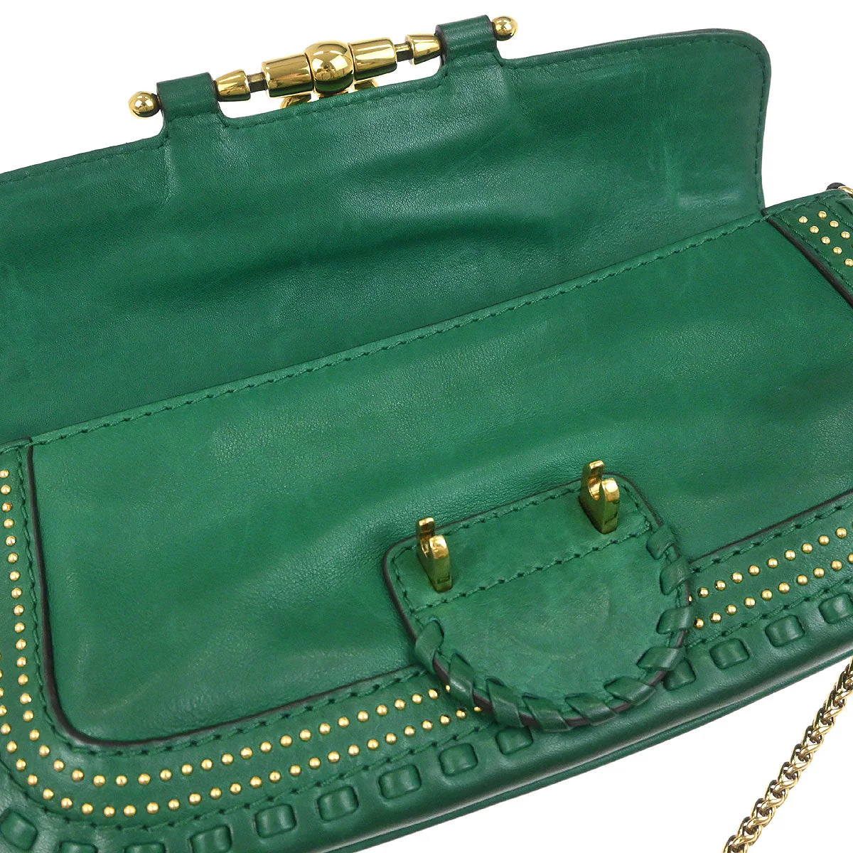 Gucci Green Leather Handbag - Image 8