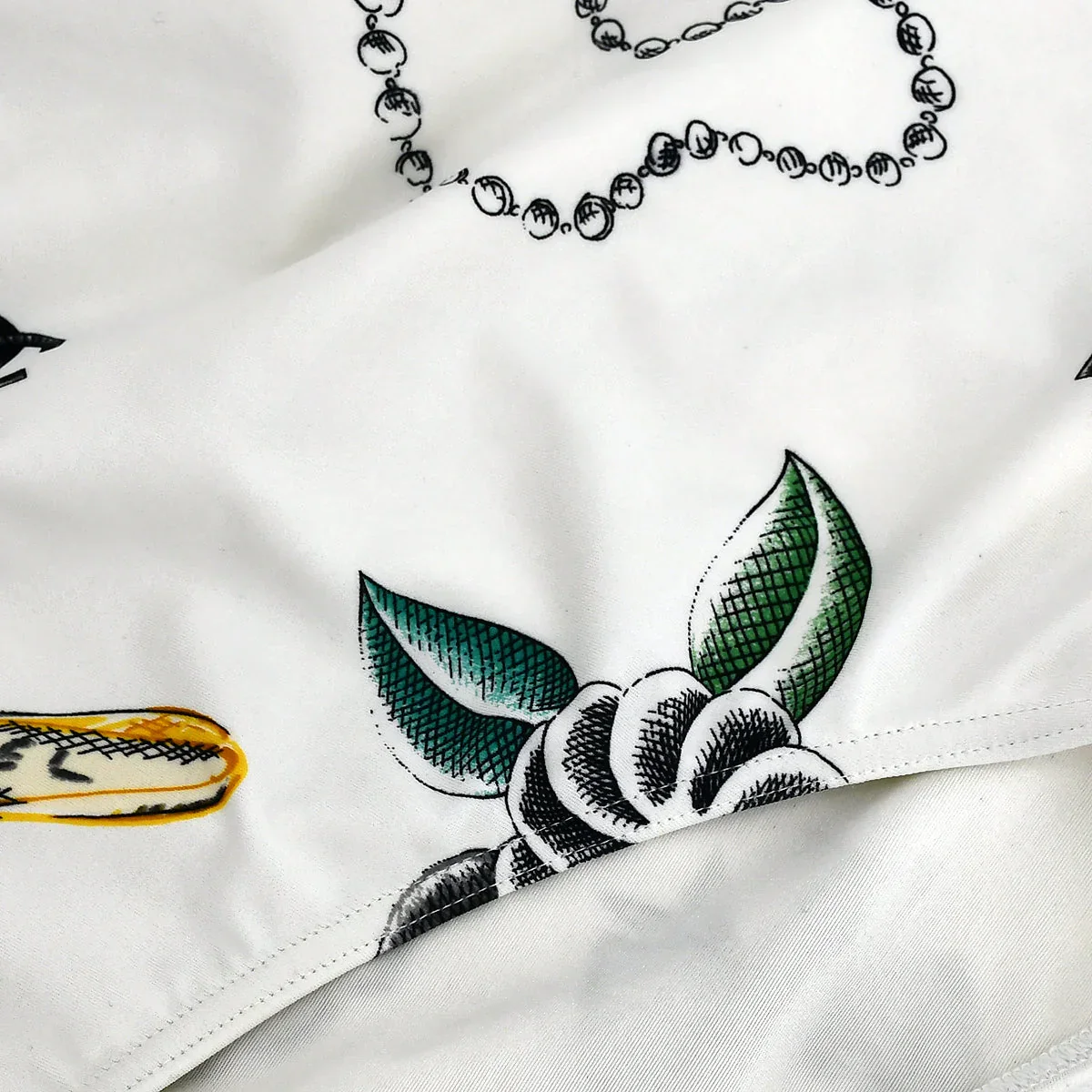 Chanel * Spring 1997 Icons Pattern Swimwear Swimsuit White #40 - Image 3