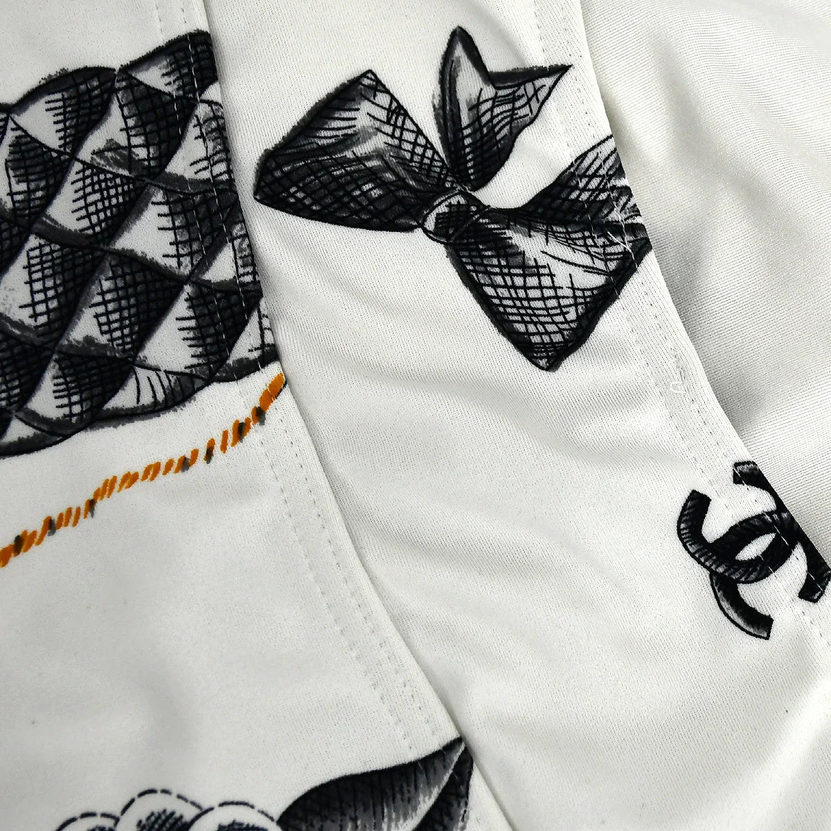 Chanel * Spring 1997 Icons Pattern Swimwear Swimsuit White #40 - Image 7