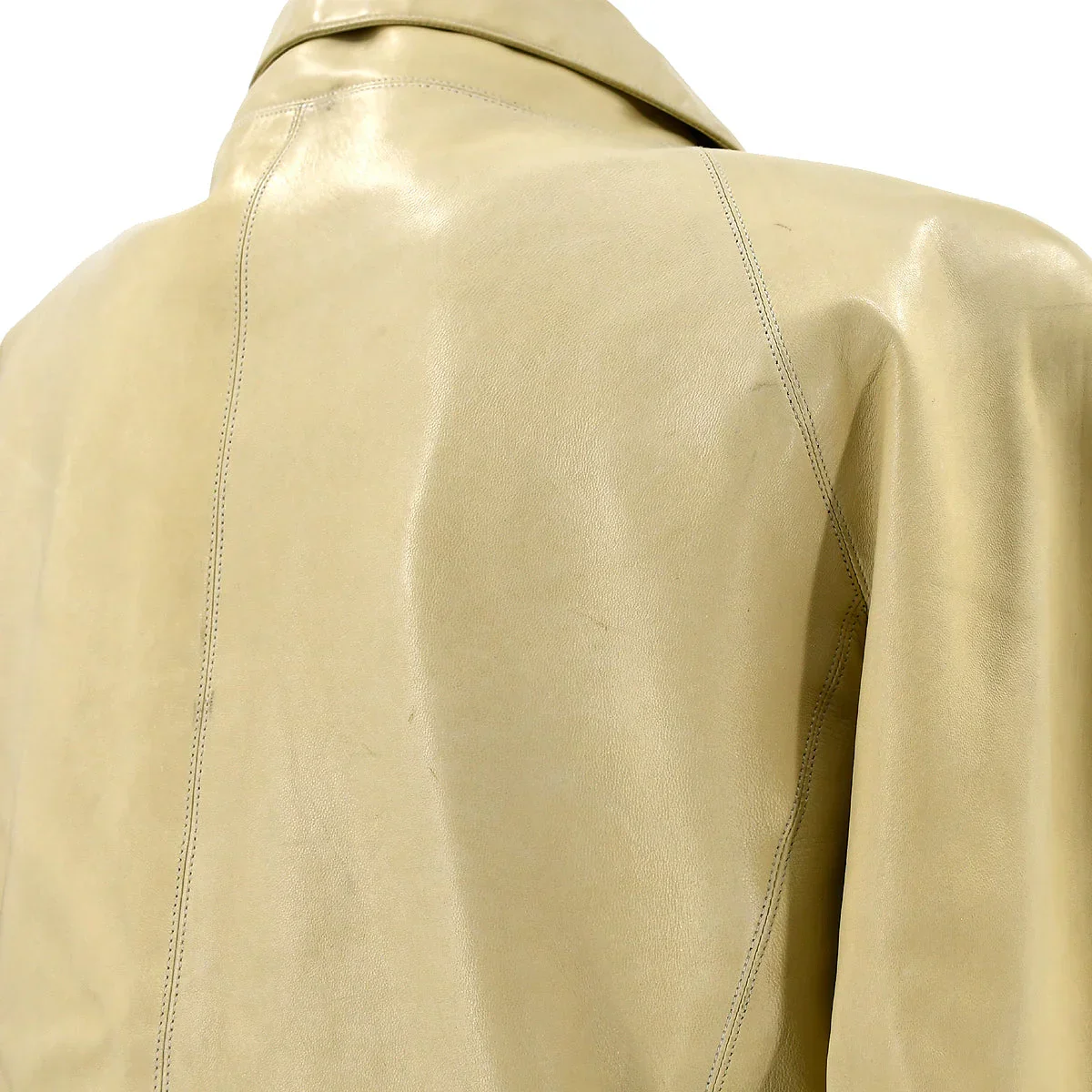 Chanel 2001 spring CC-buttons skirt leather suit #42 - Image 4